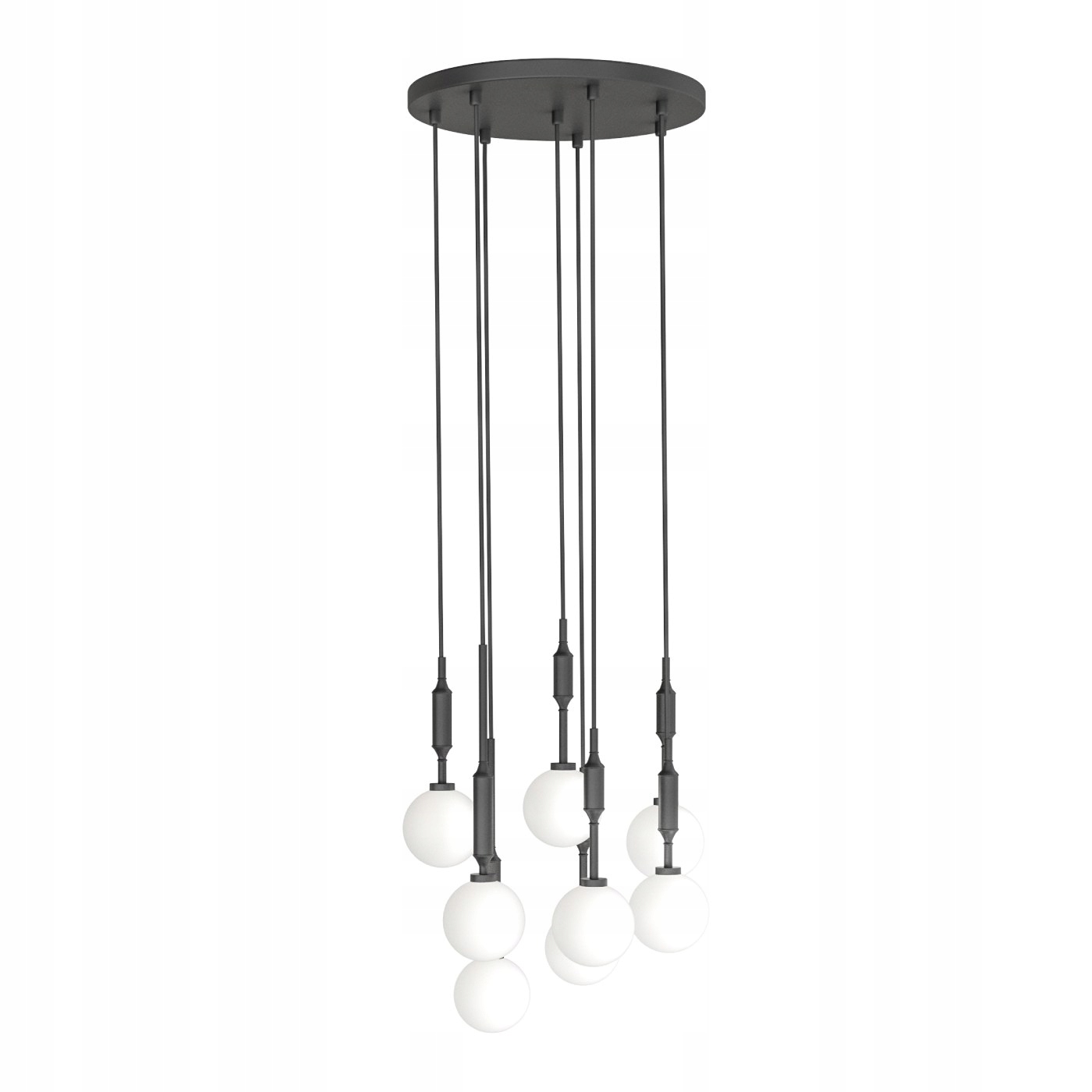 Kulatá závěsná lampa Ero VIII Nero 40 černá, bílá, klasická do ložnice