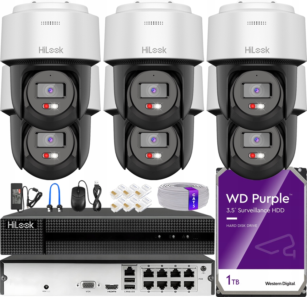 Ip monitorovací sada pro rozšíření 6 kamer 4Mpx Ptz záznamník 8 kanálů