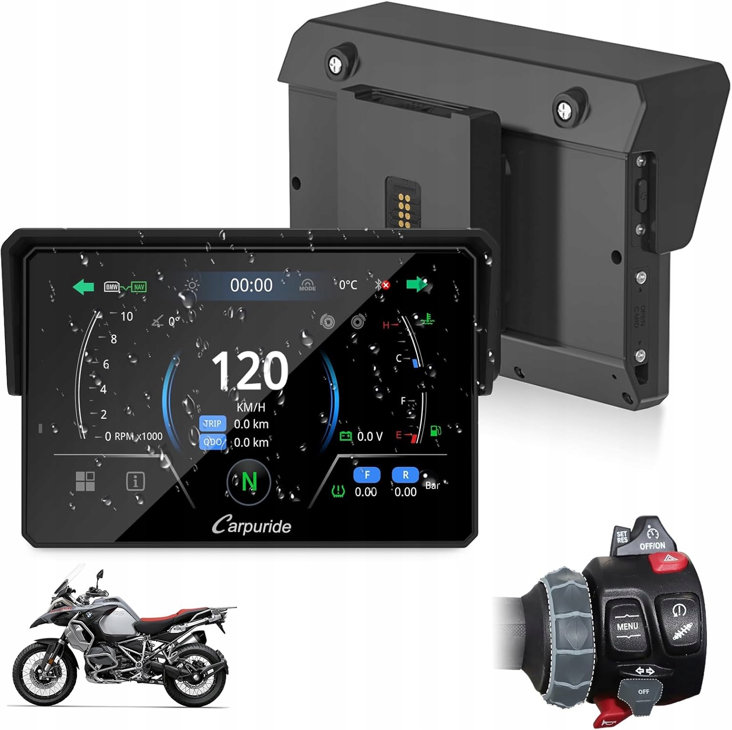 Carpuride W502BS Pro motocyklový displej Bmw 5'' Gps CarPlay/Android