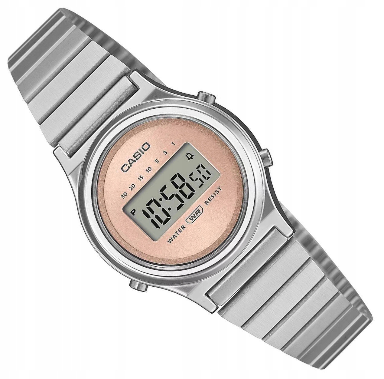 Malé Dámské Kulatý Hodinky Casio Retro Růžový Ciferník LA700WE -4AEF