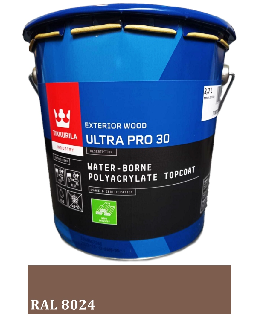 Farba kryjąca do płotu z drewna Tikkurila Ultra Pro 30 2,7L RAL 8024 brąz