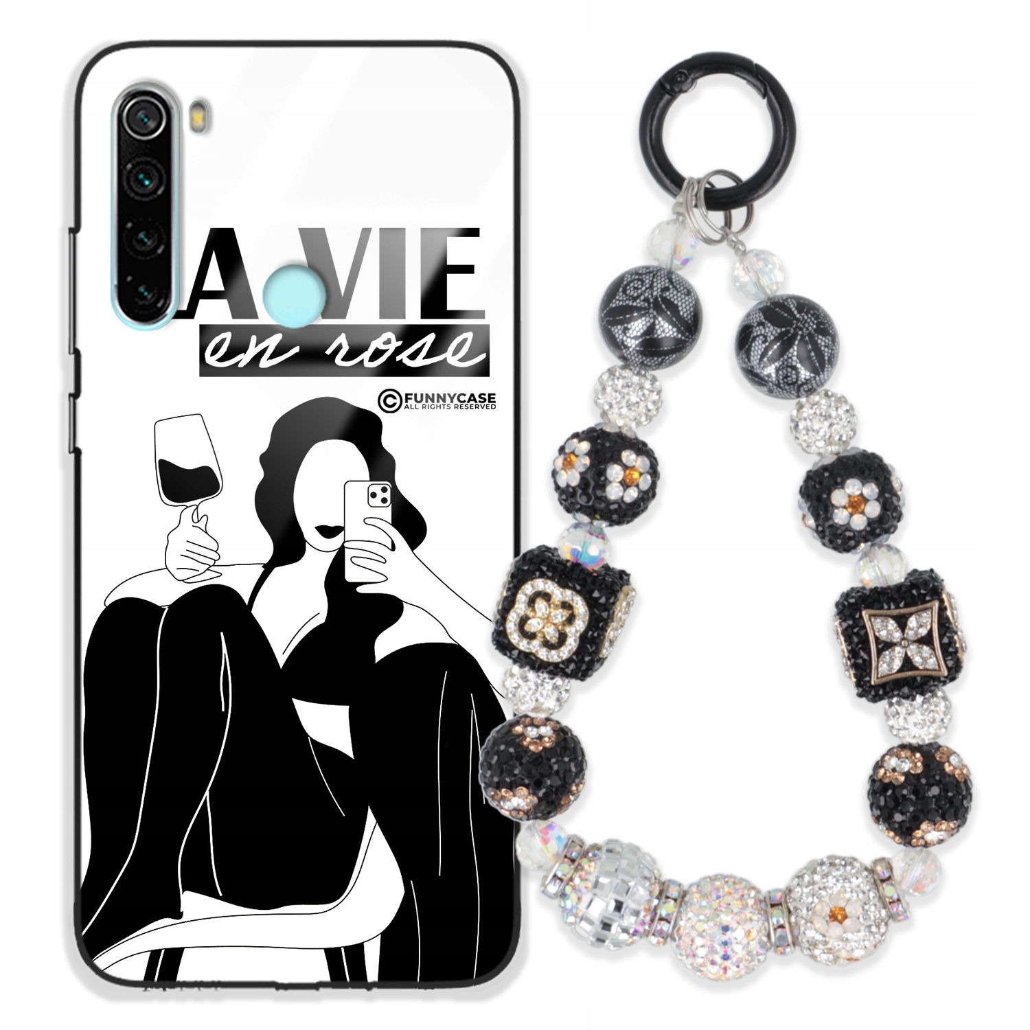 Puzdro Pre Xiaomi Redmi Note 8 2021 Art, Ženská Kľúčenka, Strieborné Zirkóny