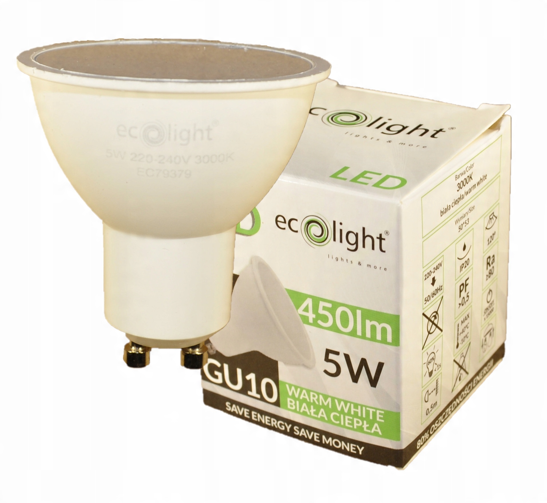 

Żarówka Led GU10 5W 45 450lm Ciepła