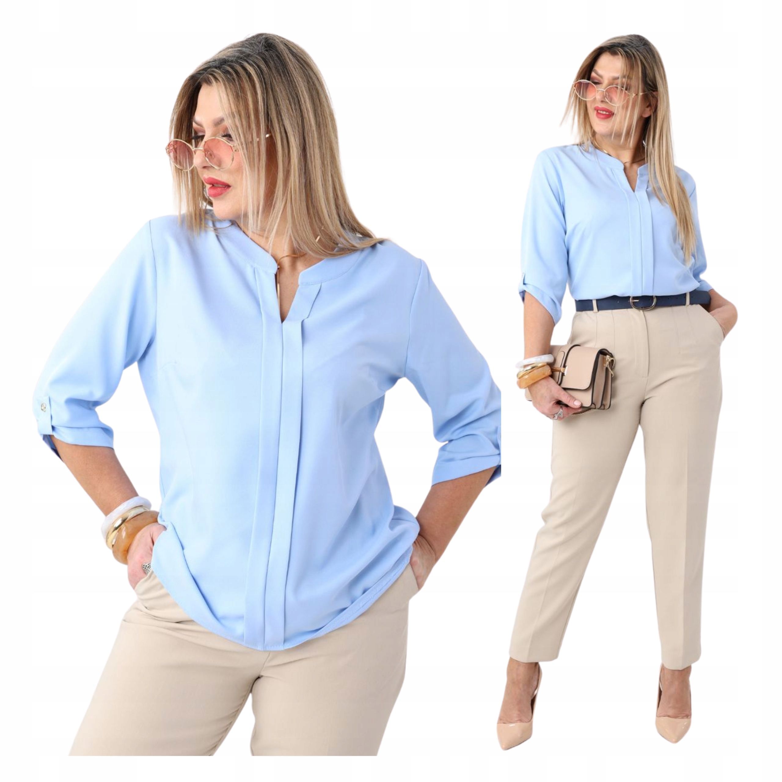 Bluzka Wizytowa Z Plisą Polski Producent Duże Rozmiary