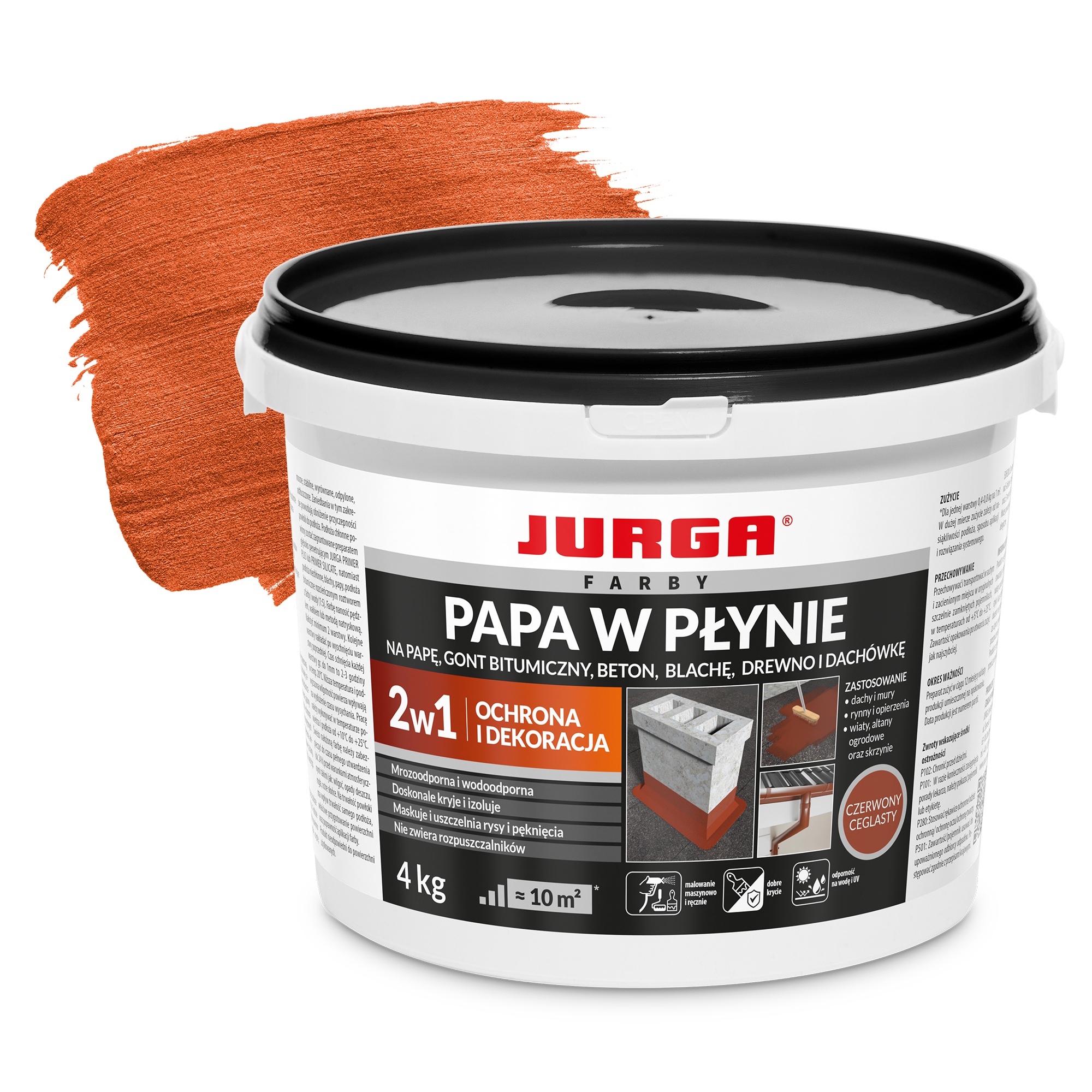 Papa w płynie Czerwona Farba Dach dekoracyjna 4kg