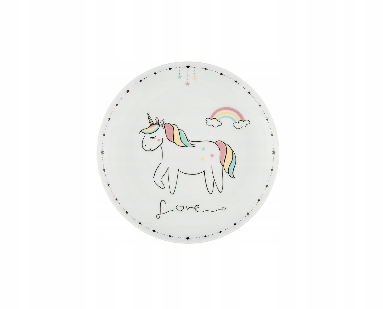 Zestaw Porcelanowy Dziecięcy Dla Dziecka Lubiana Jednorożec 12300 x 3 El.