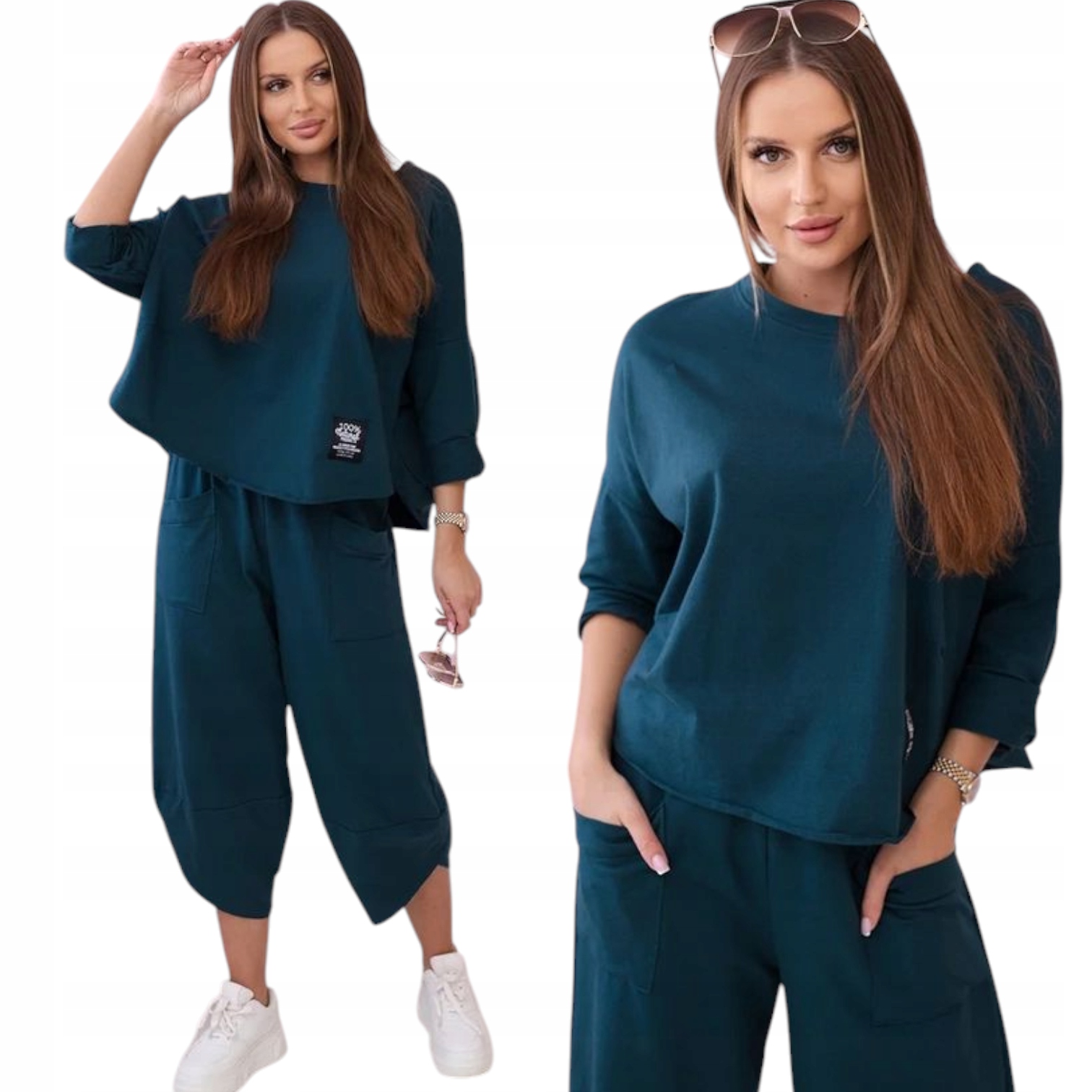 Bavlněný komplet mikina a oversize kalhoty, italská móda