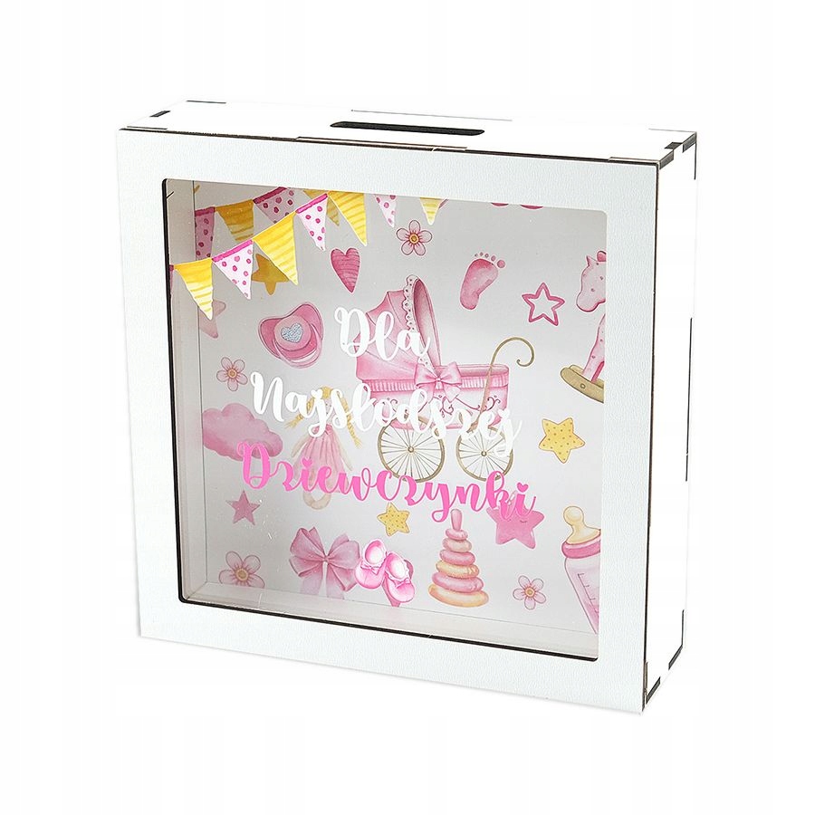 

Skarbonka Dla Dziewczynki Chrzest Roczek Urodziny