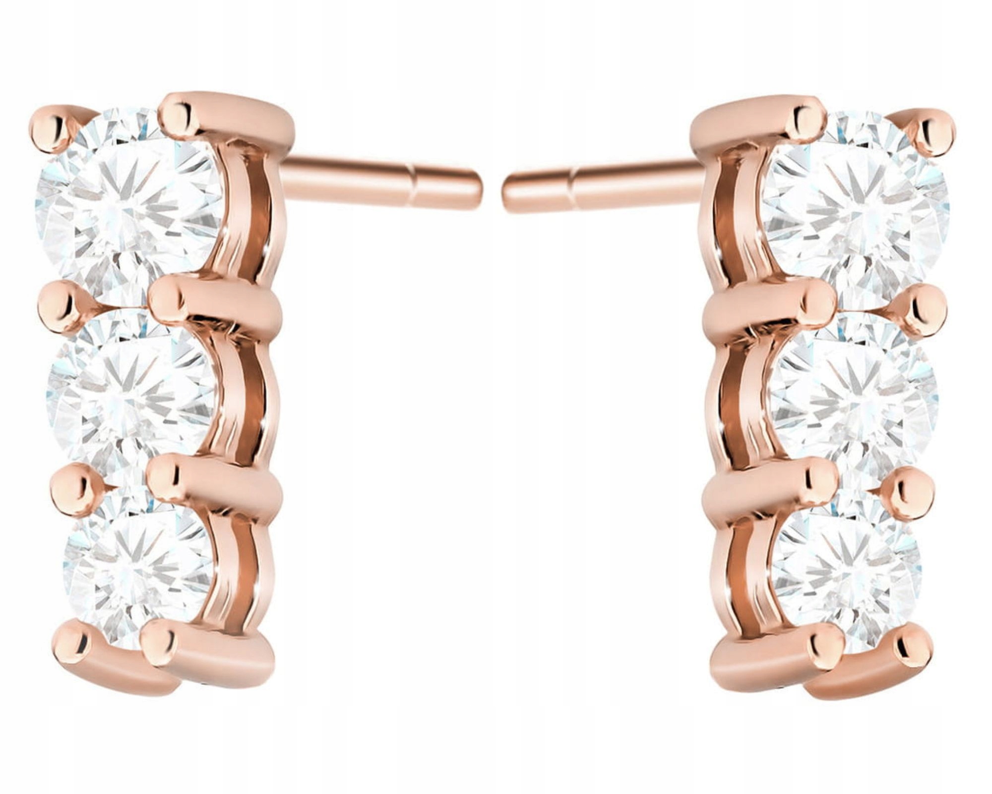 Růžové Zlato Náušnice Diamanty Brilianty Ryzost 585 Dárek Gravírování