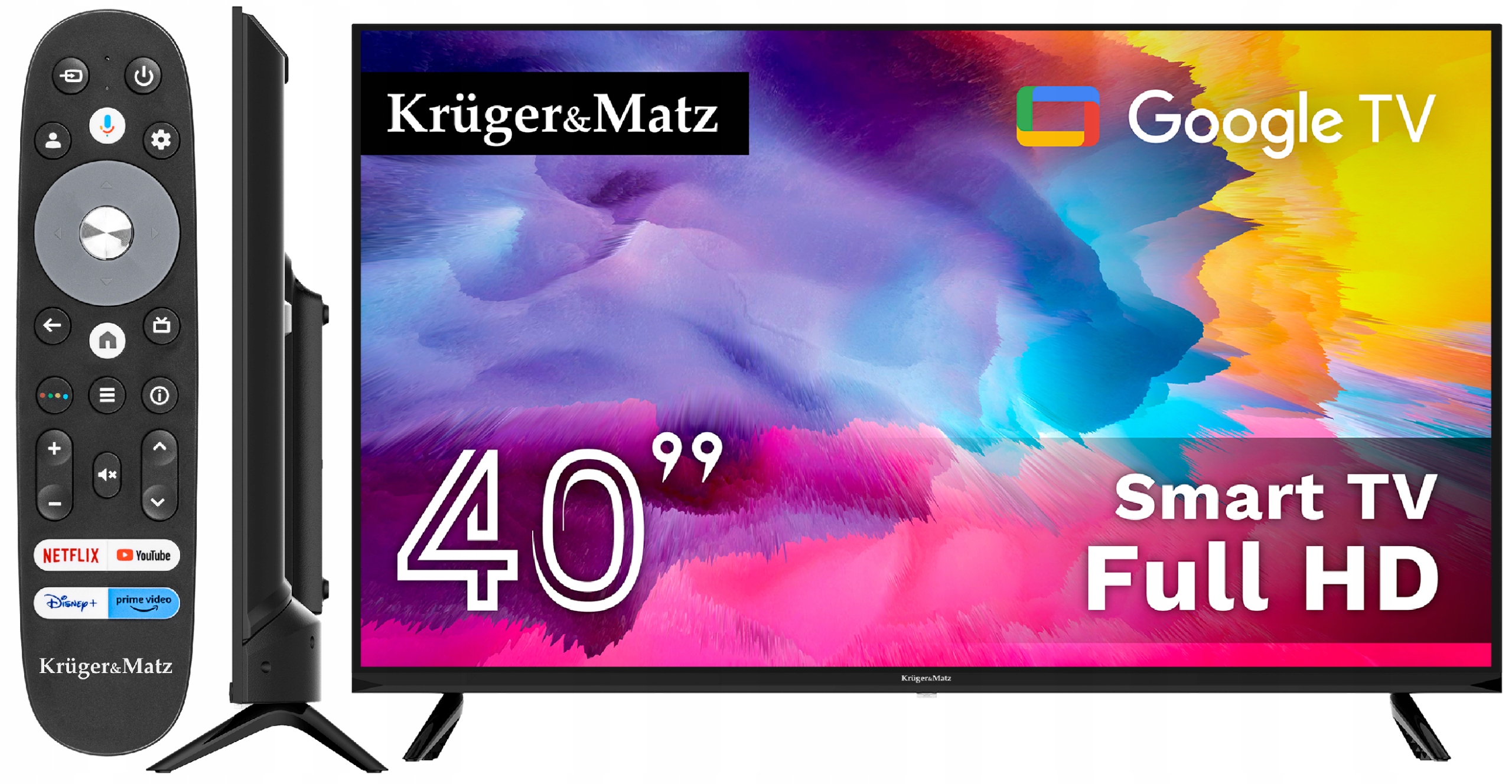 TELEWIZOR LED 40'' KRUGER&MATZ FULL HD SMART TV GOOGLE TV WI-FI HDR DVB-T2
