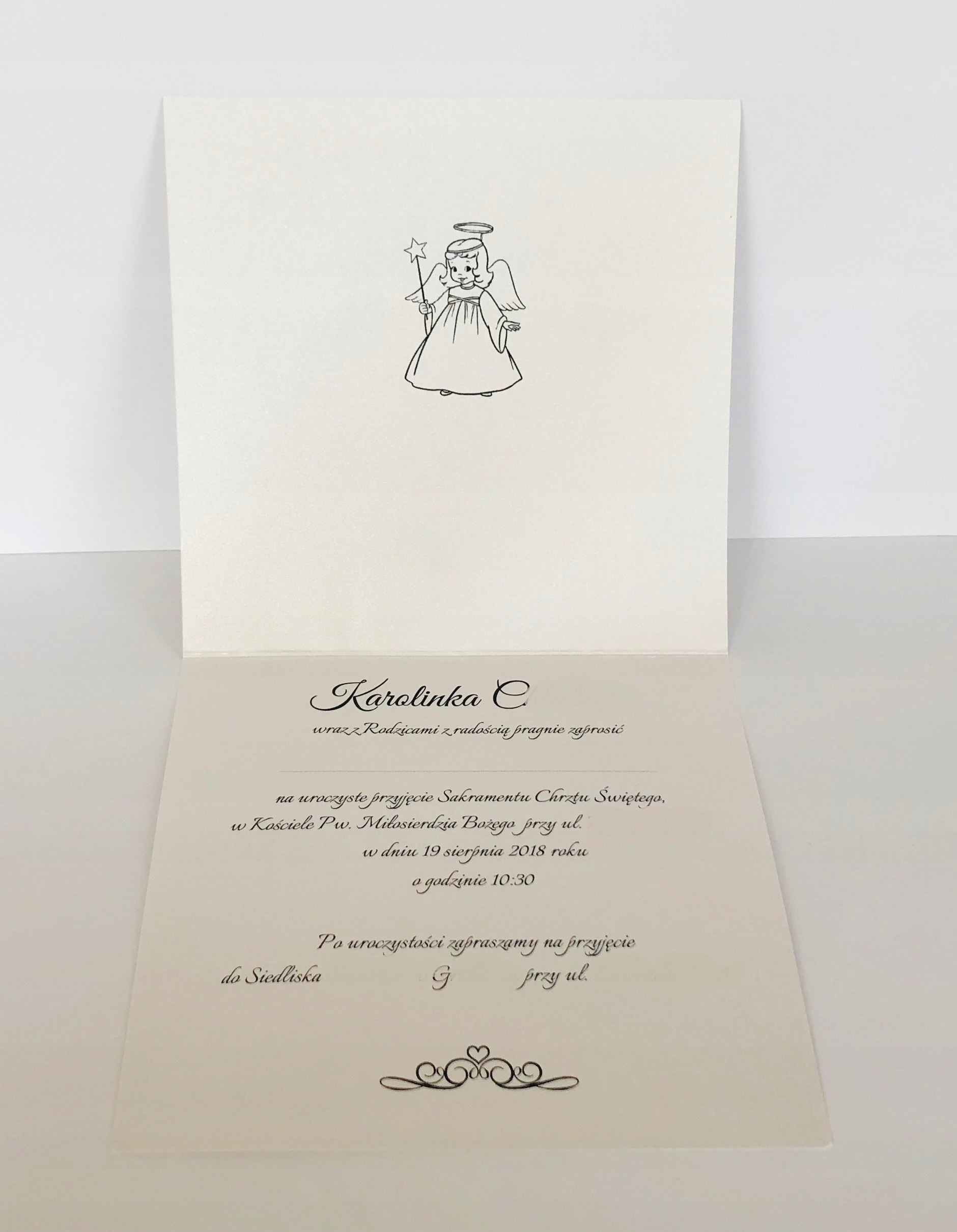 ZAPROSZENIA CHRZCINY zaproszenie na Chrzest Święty Marka bez marki