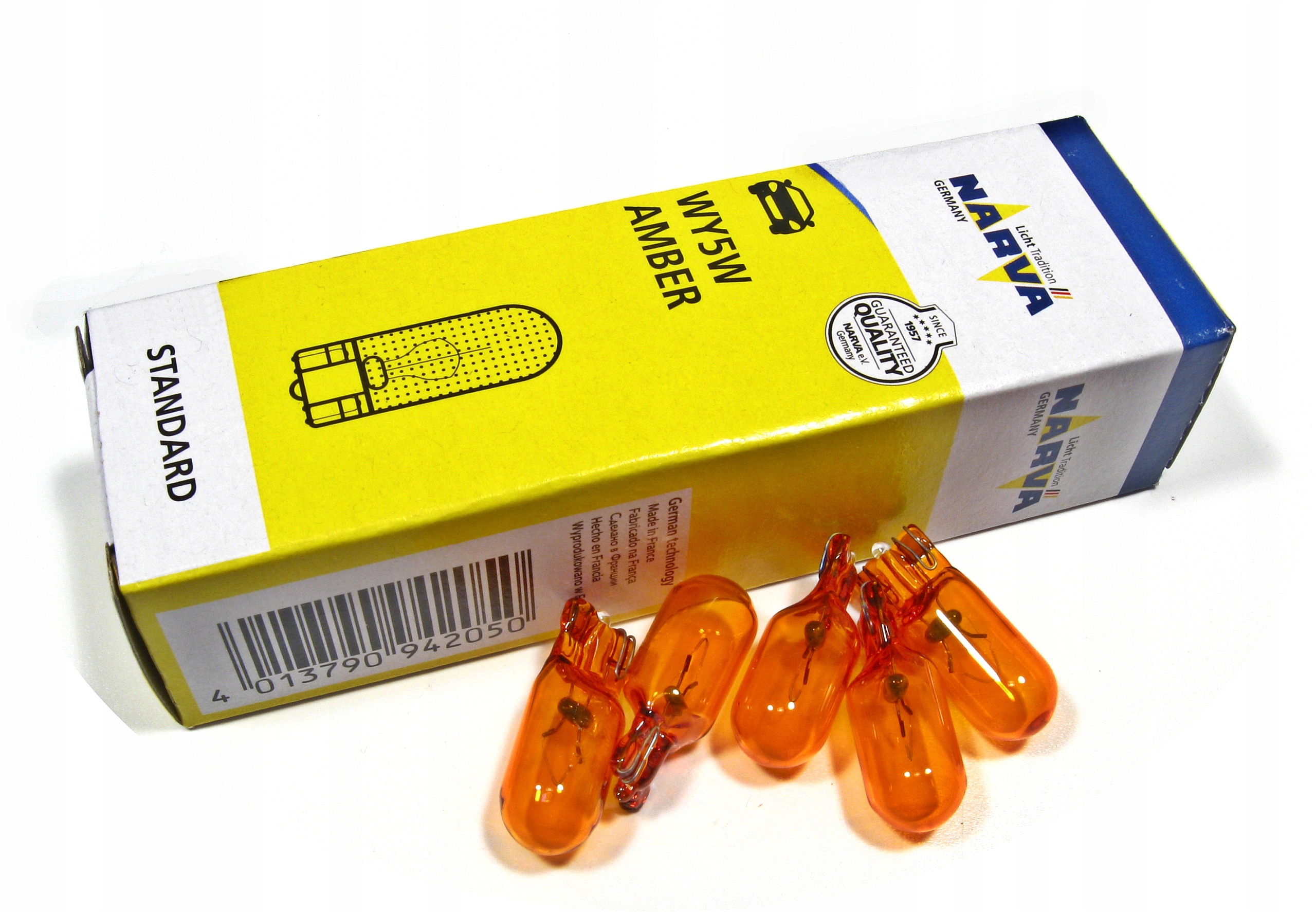 

Żarówka pomarańczowa 5W 12V WY5W Narva