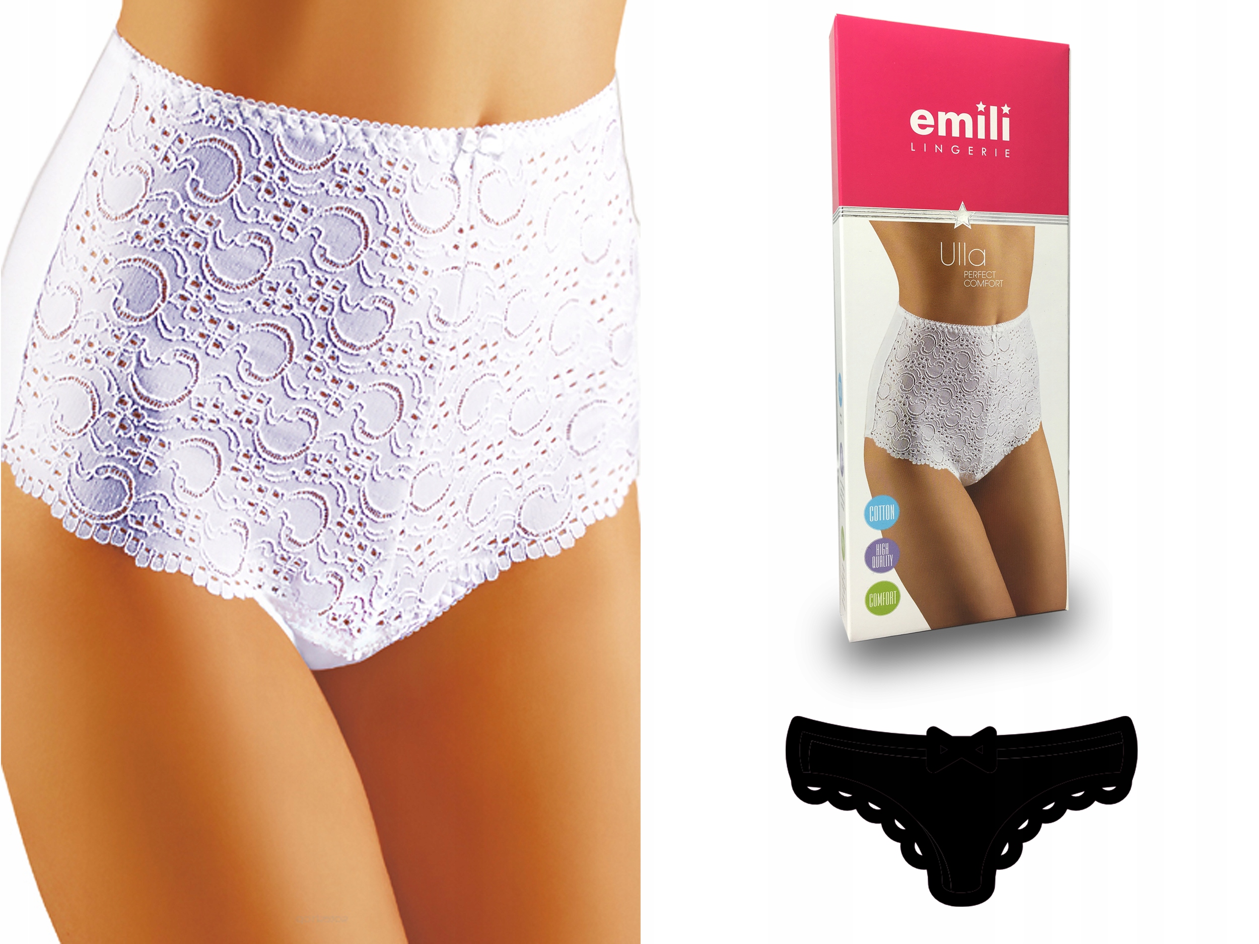 

Ulla Koronkowe Figi Bawełna Emili czarny 2XL