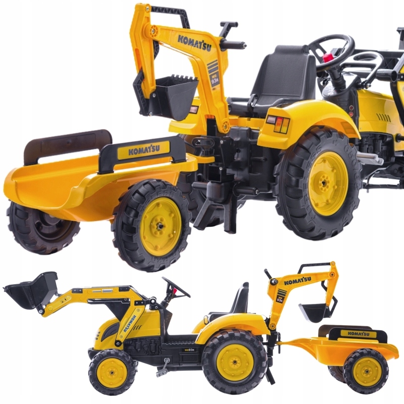 Falk Traktor Komatsu na Pedały Koparka Łyżka Przyczepka od 2 lat