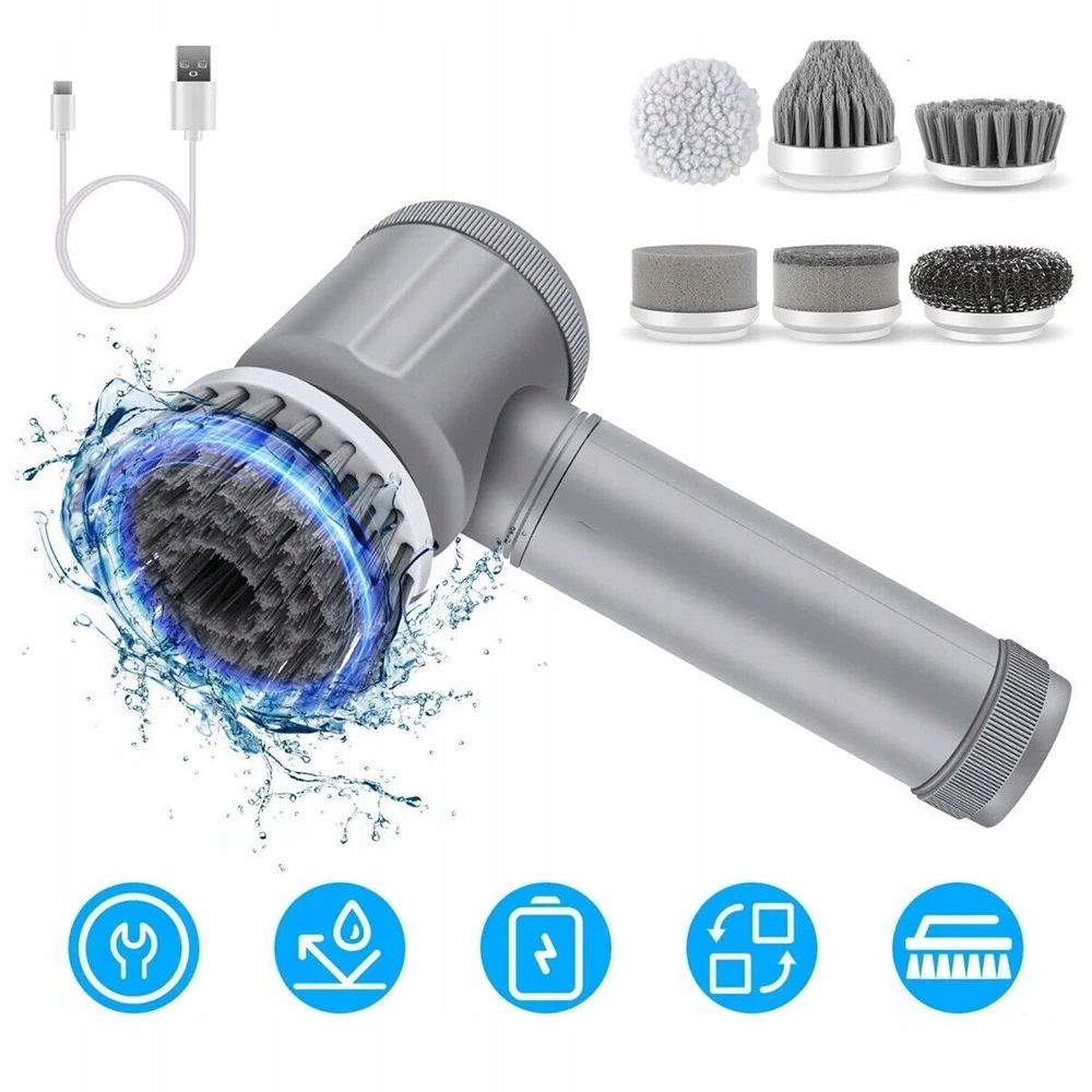 Levně Elektrický Rotační Čisticí Kartáč 1500 Mah 350 Ot/min Voděodolný