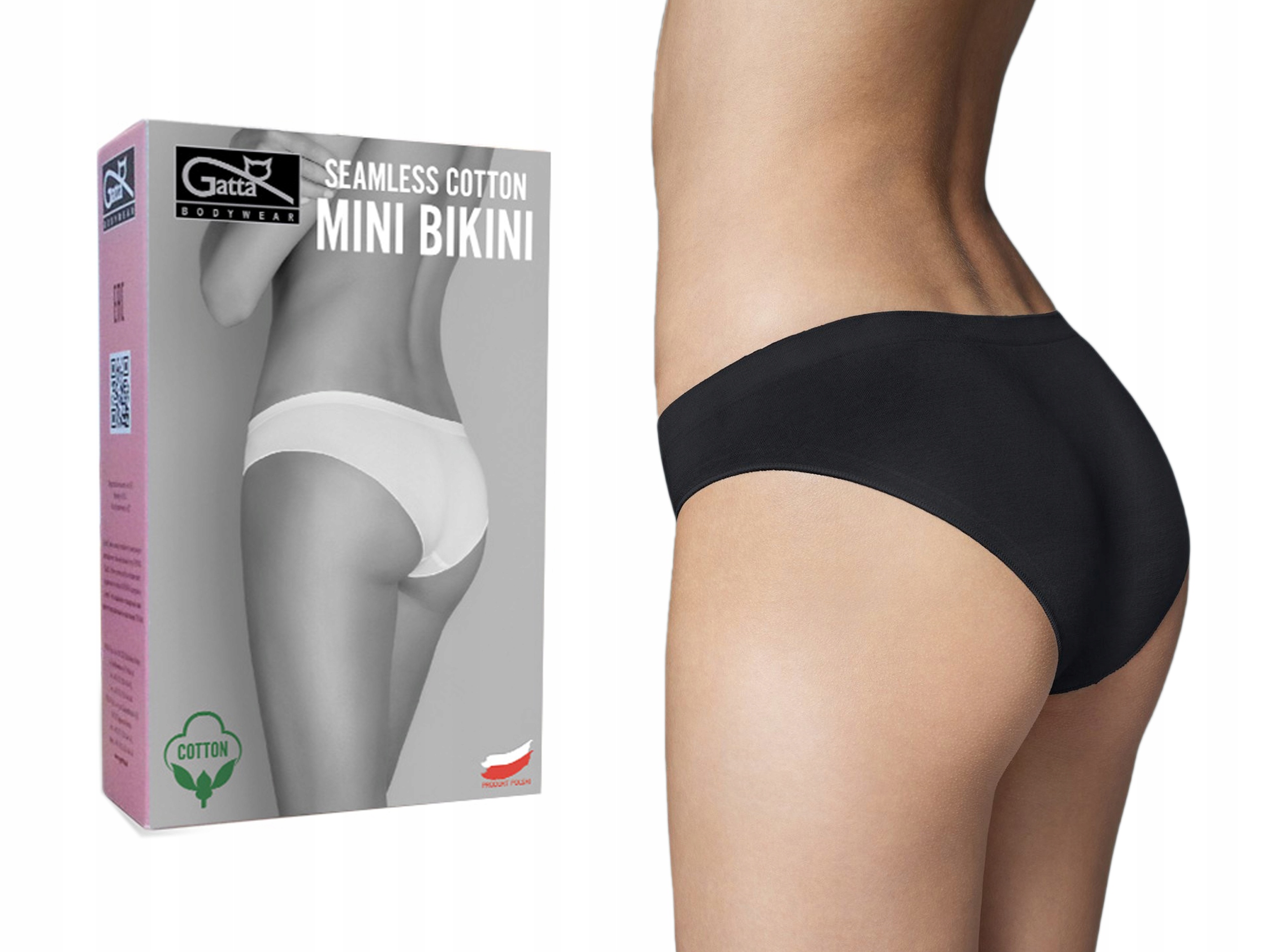 

Seamless Cotton Mini Bikini Gatta, czarny, L