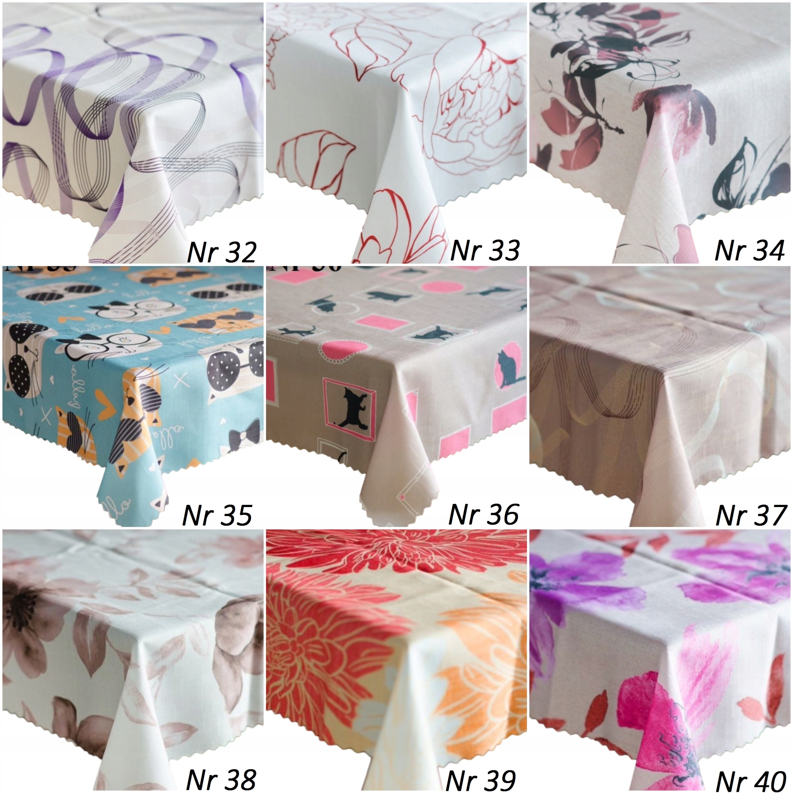 OBRUS PLAMOODPORNY 120x160 POLSKI RÓŹNE WZORY Nr Materiał wykonania poliester