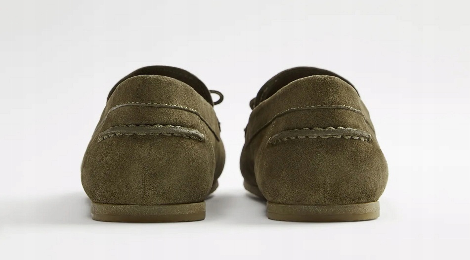ZARA SKÓRZANE ZIELONE MOKASYNY BUTY KHAKI 40 Długość wkładki 25.8 cm