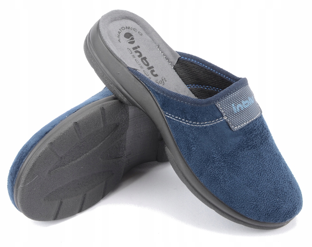 INBLU KAPCIE PAPCIE DOMOWE MĘSKIE GRANAT KLAPKI 40 Długość wkładki 25.5 cm