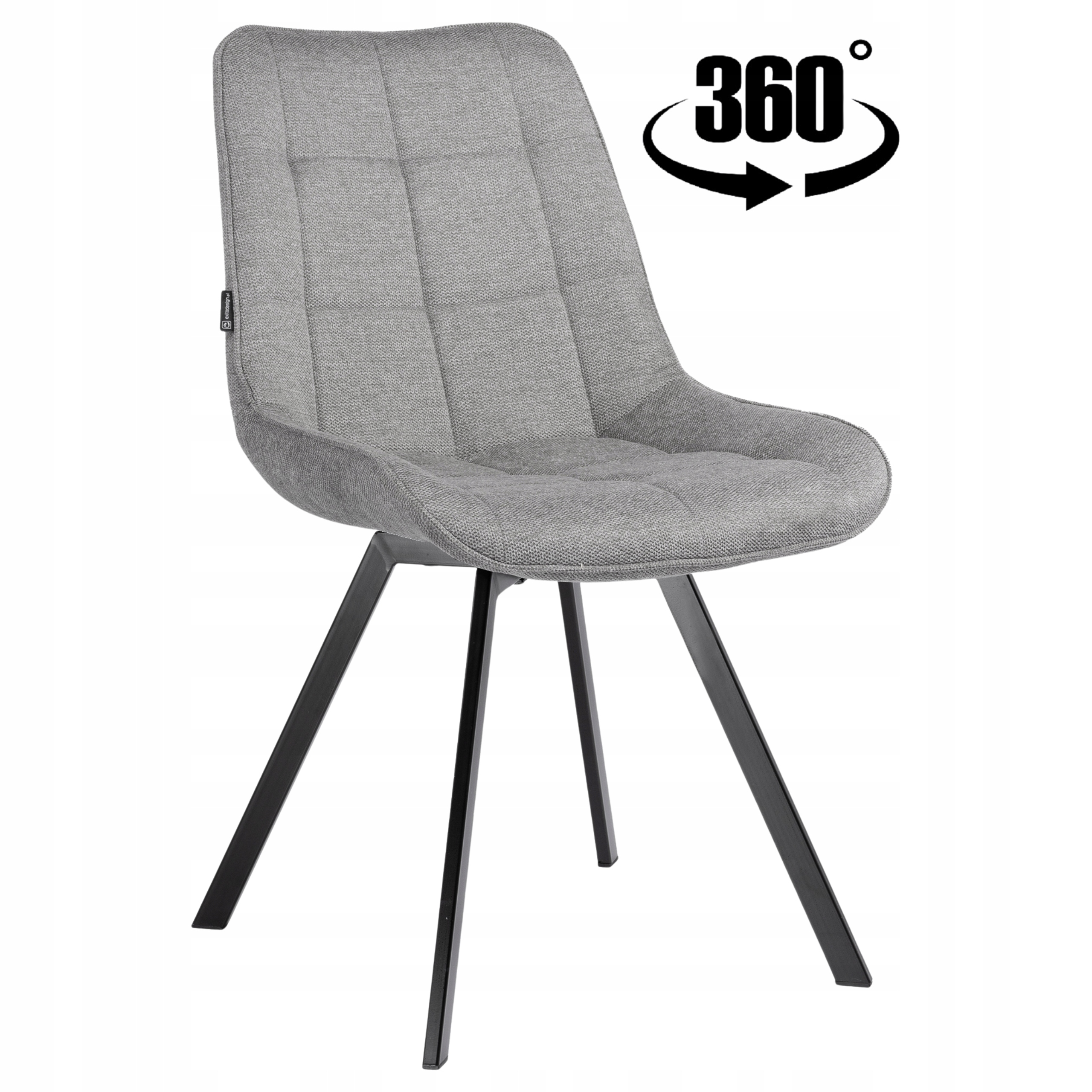 Krzesło obrotowe tapicerowane szare do salonu jadalni kuchni i biura Lapo