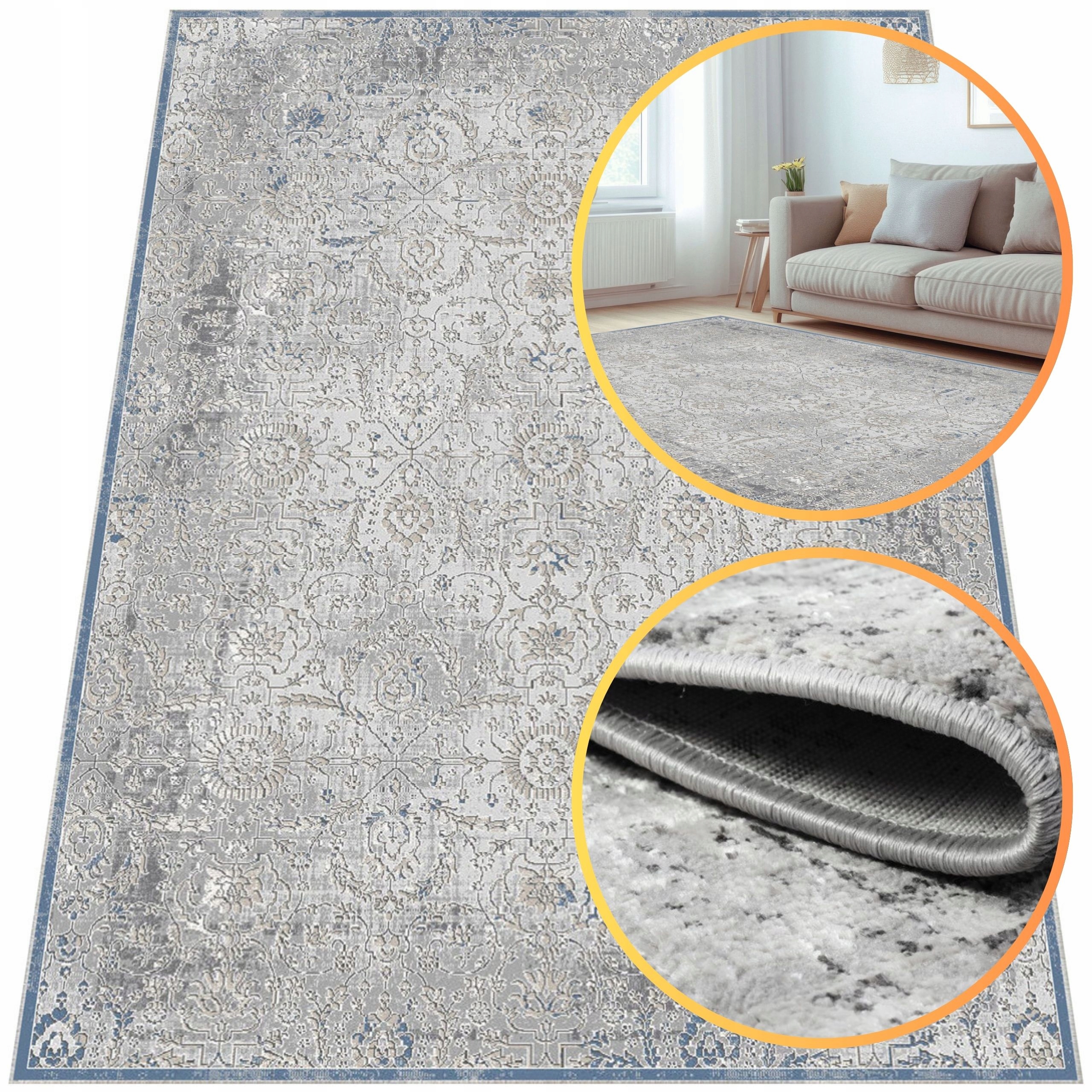 Koberec Lesklý 80x150 Latina Šedý Koberec Do Obývacího Pokoje Elegantní Koberec