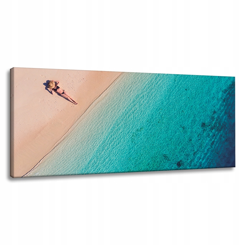 Obraz na plátně Žena opalující se na pláži 120x60 cm