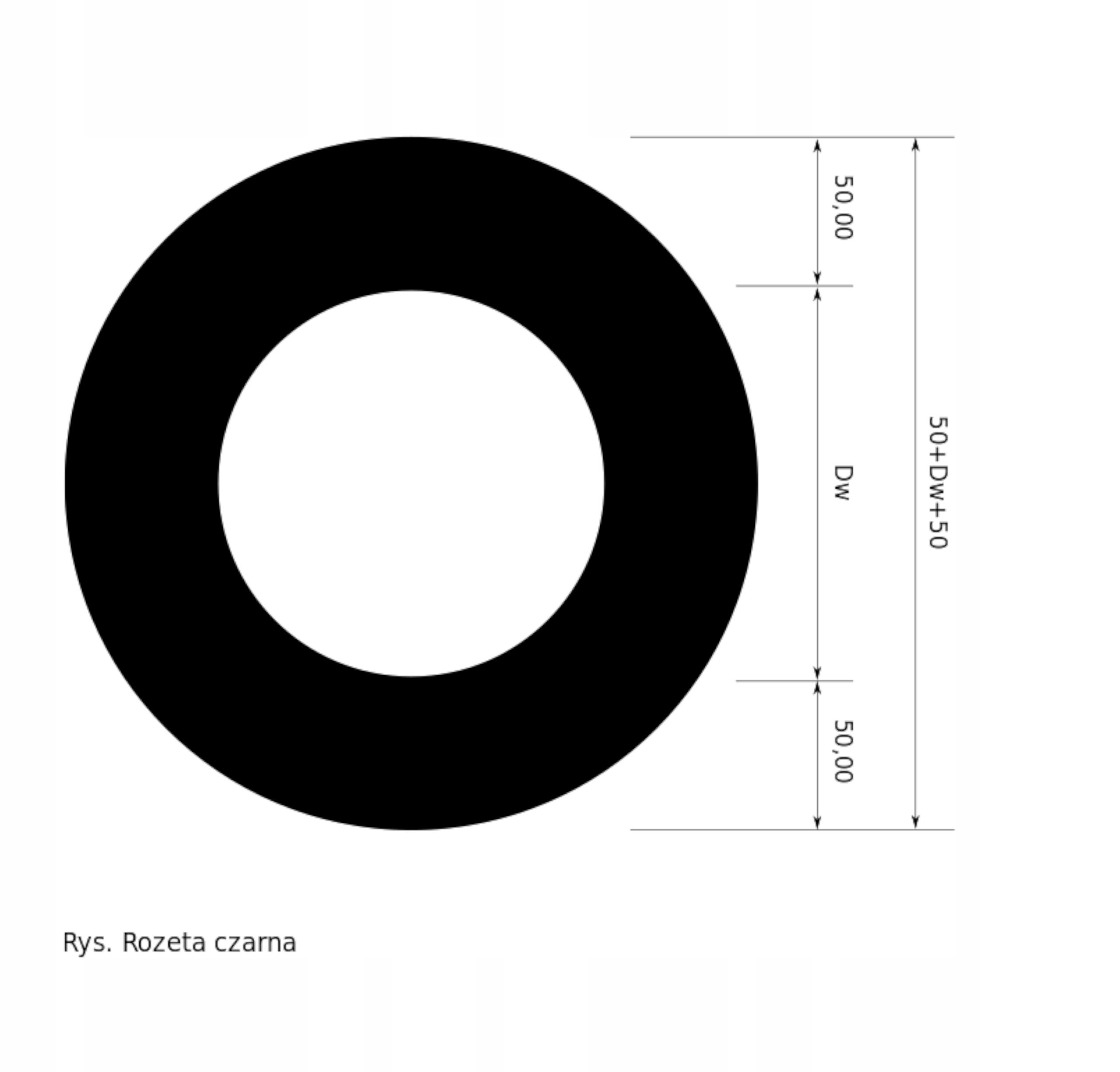 Rozeta czarna 120 Długość 0.12 m