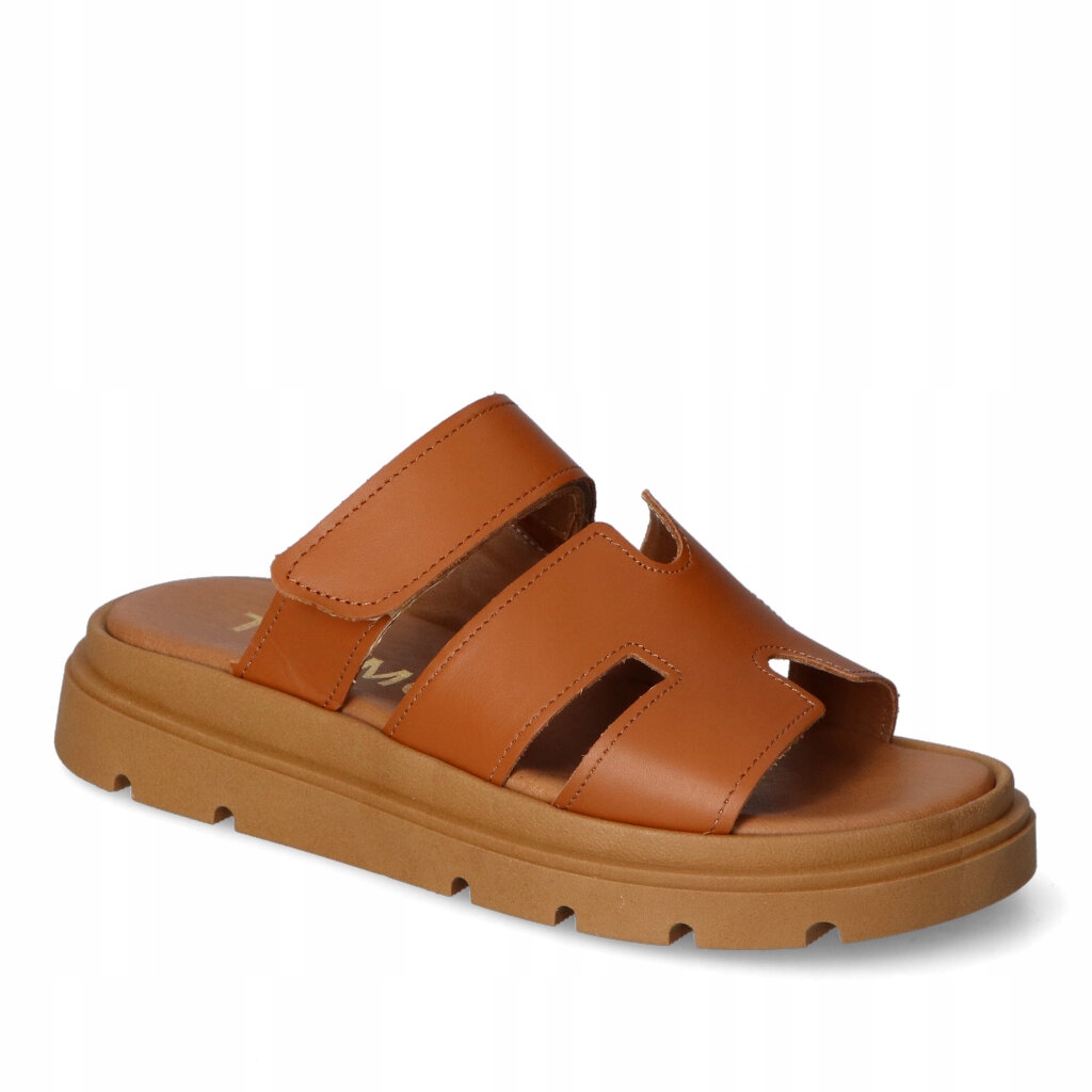 Nazouváky kožené Tuomo Zelia Hnědé Camel lico 36