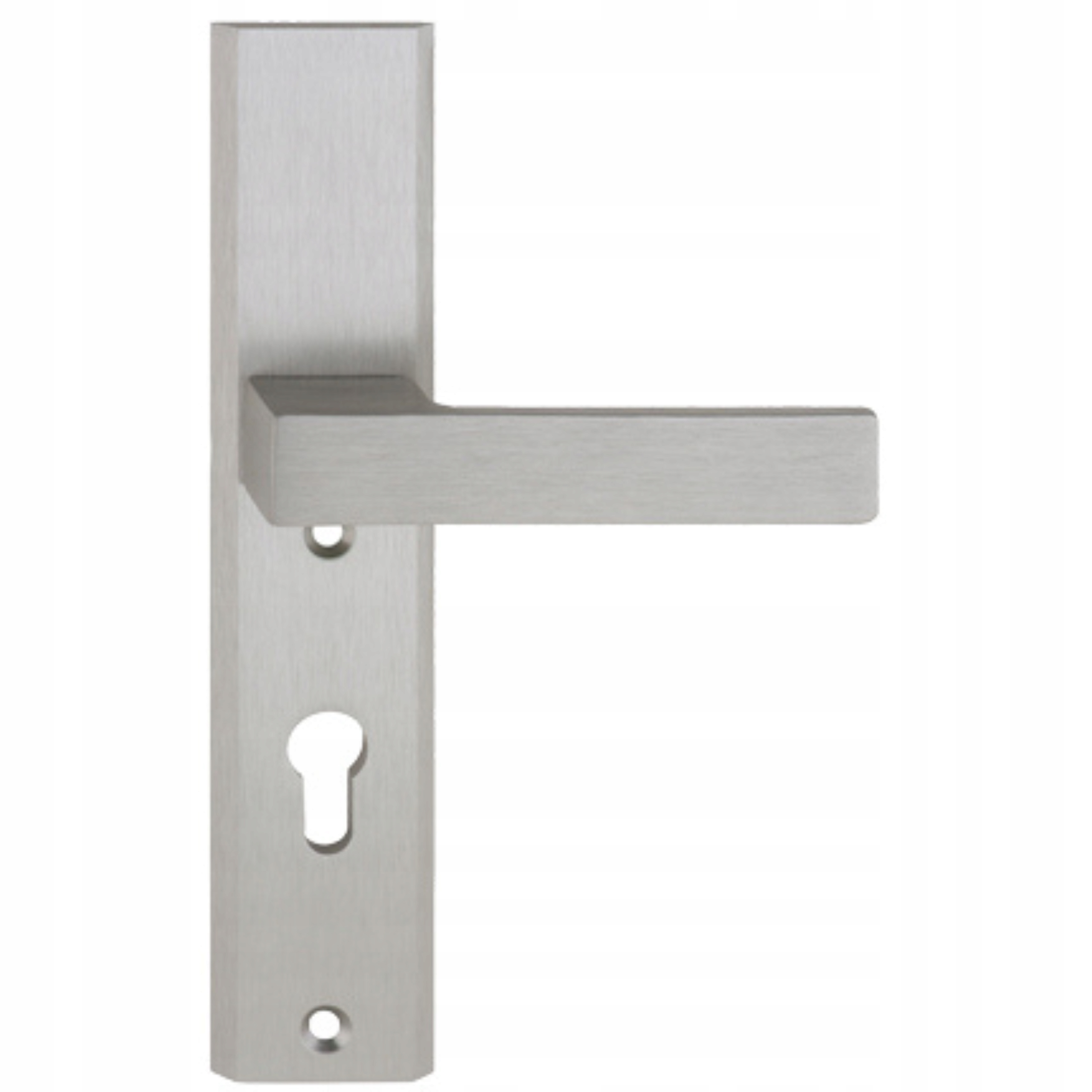 KLAMKA DO DRZWI ZEWNĘTRZNYCH Z ANTABĄ TOTAL INOX ROZSTAW 72mm + SZYLD GÓRNY Kolor Inox