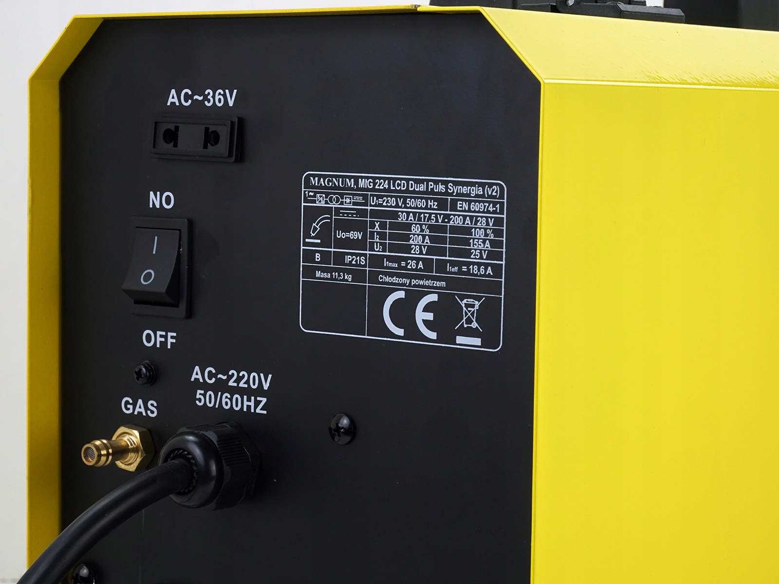 Spawarka MIGOMAT MIG 3w1 MMA Synergia Puls 230v Model MAGNUM MIG 224 DP SYNERGIA