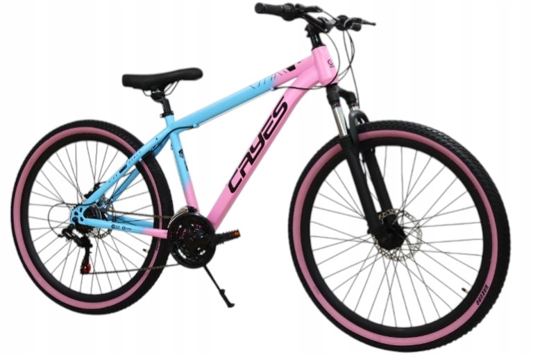 Rower Górski Mtb 27.5 Cali Shimano Tarcze Różowo Niebieski Damski 156-168CM