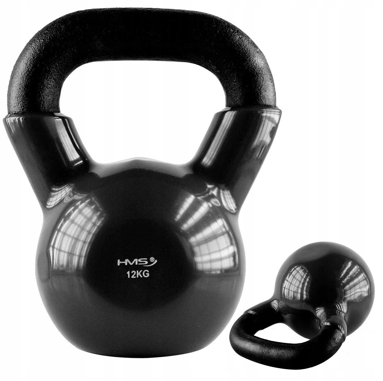 Obciążnik treningowy hantel 12kg odważnik winylowy z uchwytem żeliwny Hms