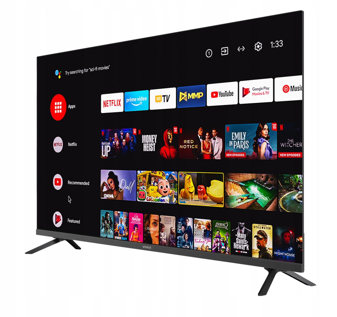 Telewizor SMART TV 43" VIVAX 43UHD10K 4K Android11 BEZRAMKOWY 5 LAT OCHRONY Kod producenta 43UHD10K