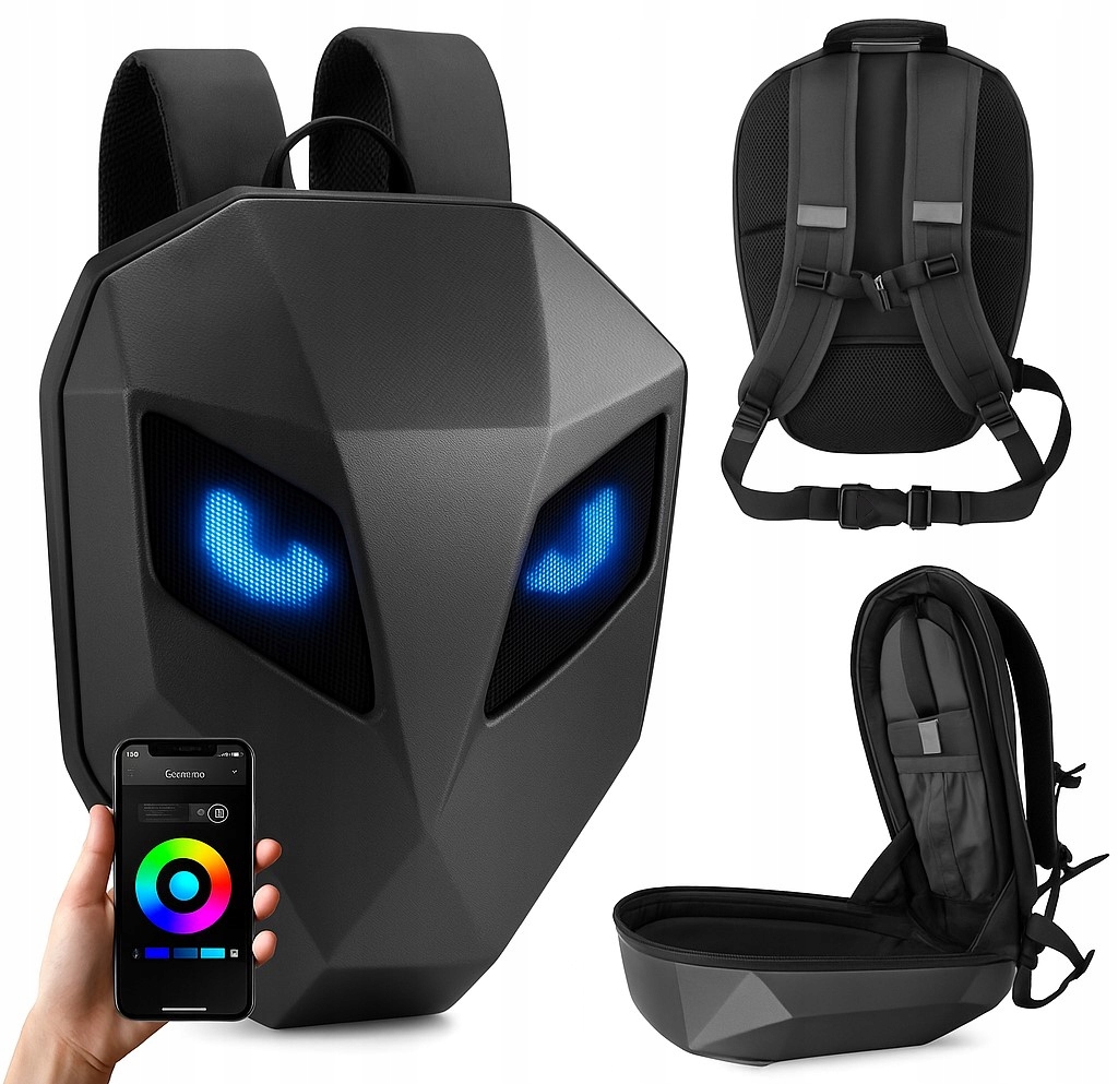 Batoh Na Motorku, Vodotesný, Motocyklový, S Led Očami Na Prilbu, Bluetooth Displej