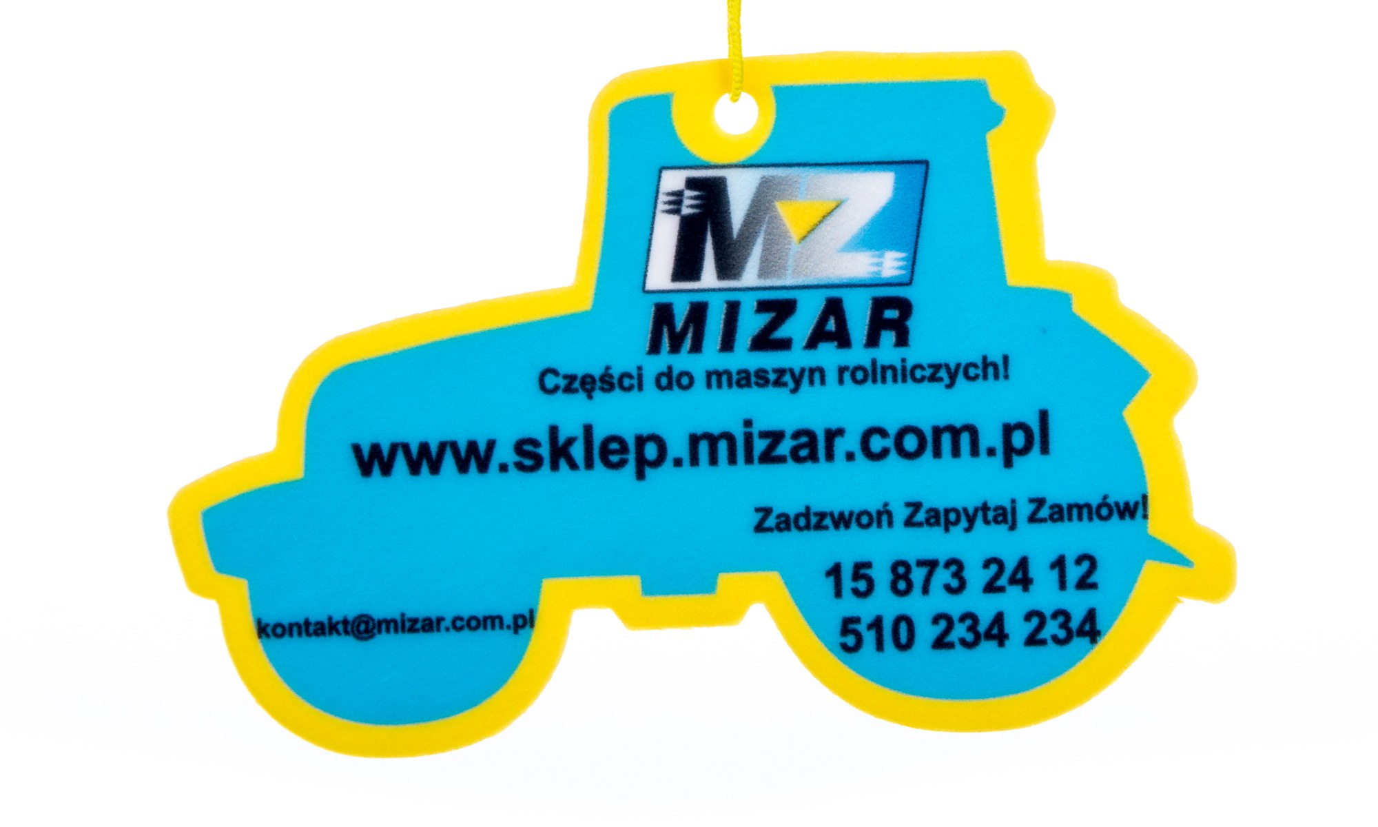 

Zapach zawieszka z logo Mizar kształt ciągnika