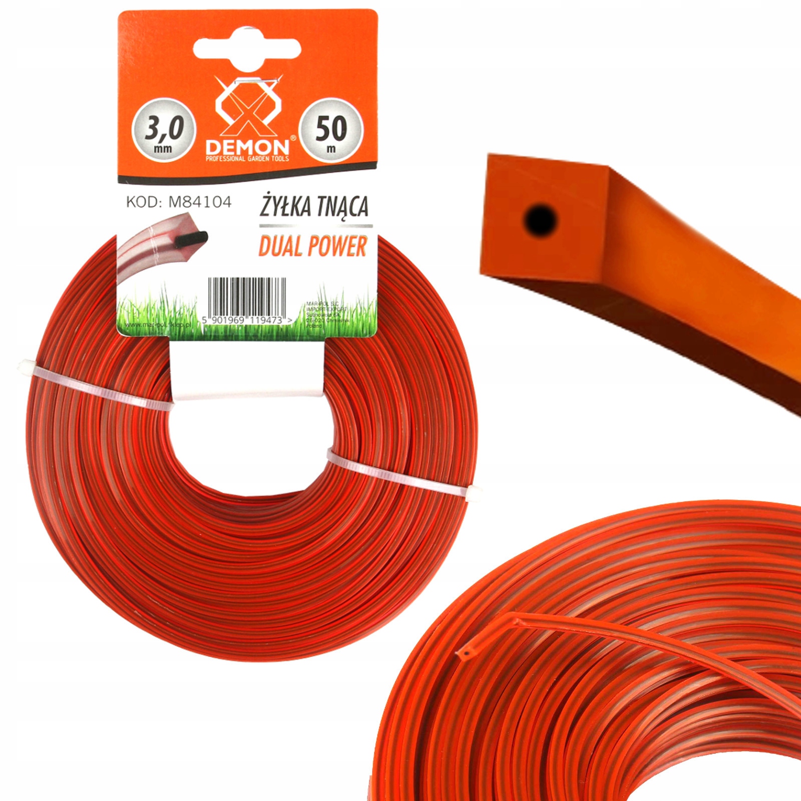 

Żyłka Tnąca Do Kosy Zbrojona Kwadrat 3.0mm 50m