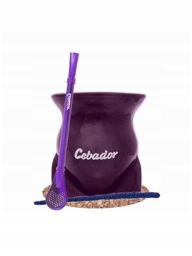 Levně 2x Sada Tykva Torpedo pro Yerba Mate Bombilla Fialová