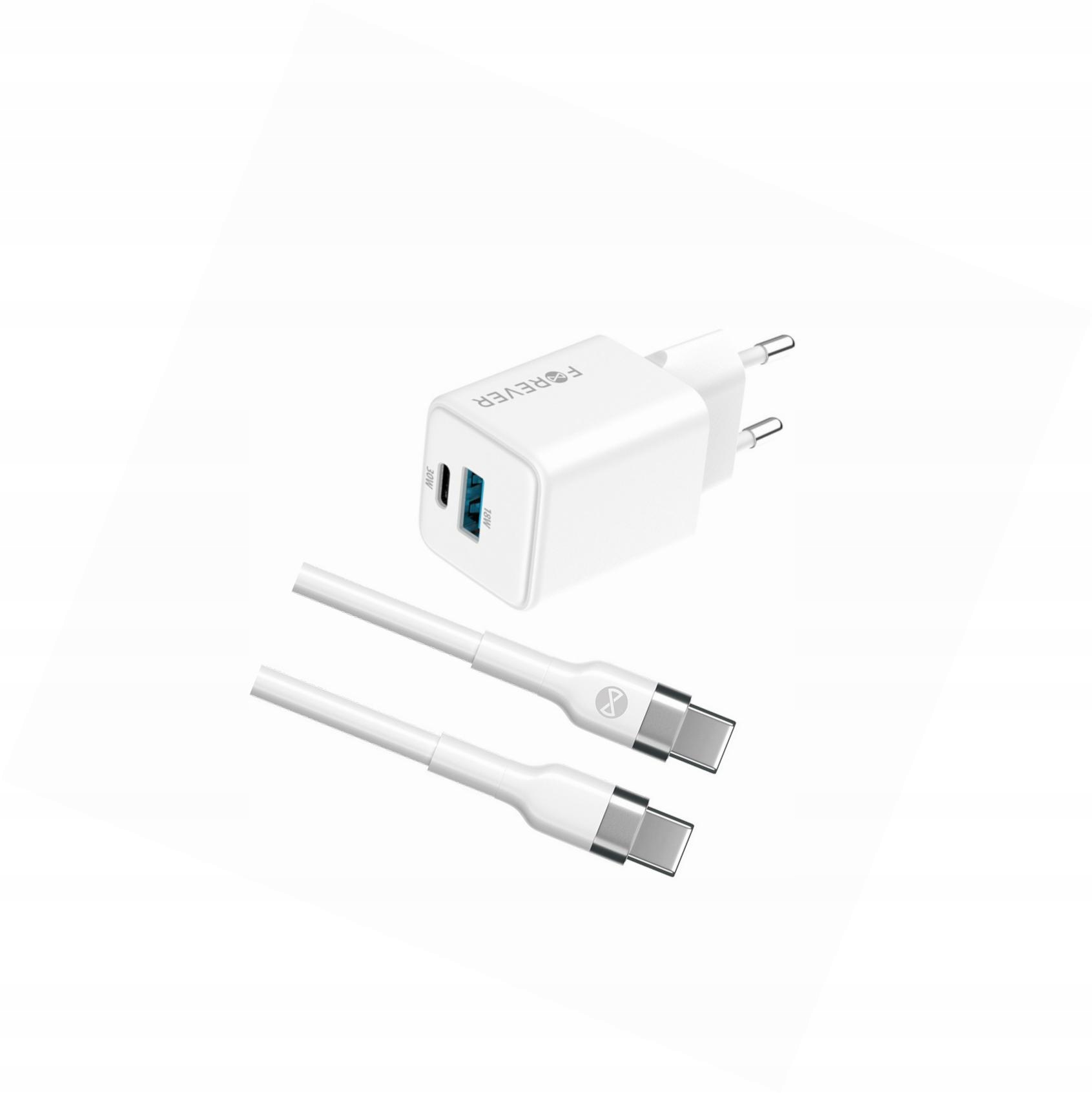 Szybka ładowarka GaN 30W 2 wejścia Usb i Usb-c z kablem do Vivo Y21S