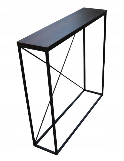 KONSOLA CZARNA KRZYŻYK WĄSKI STOLIK PRZYŚCIENNY