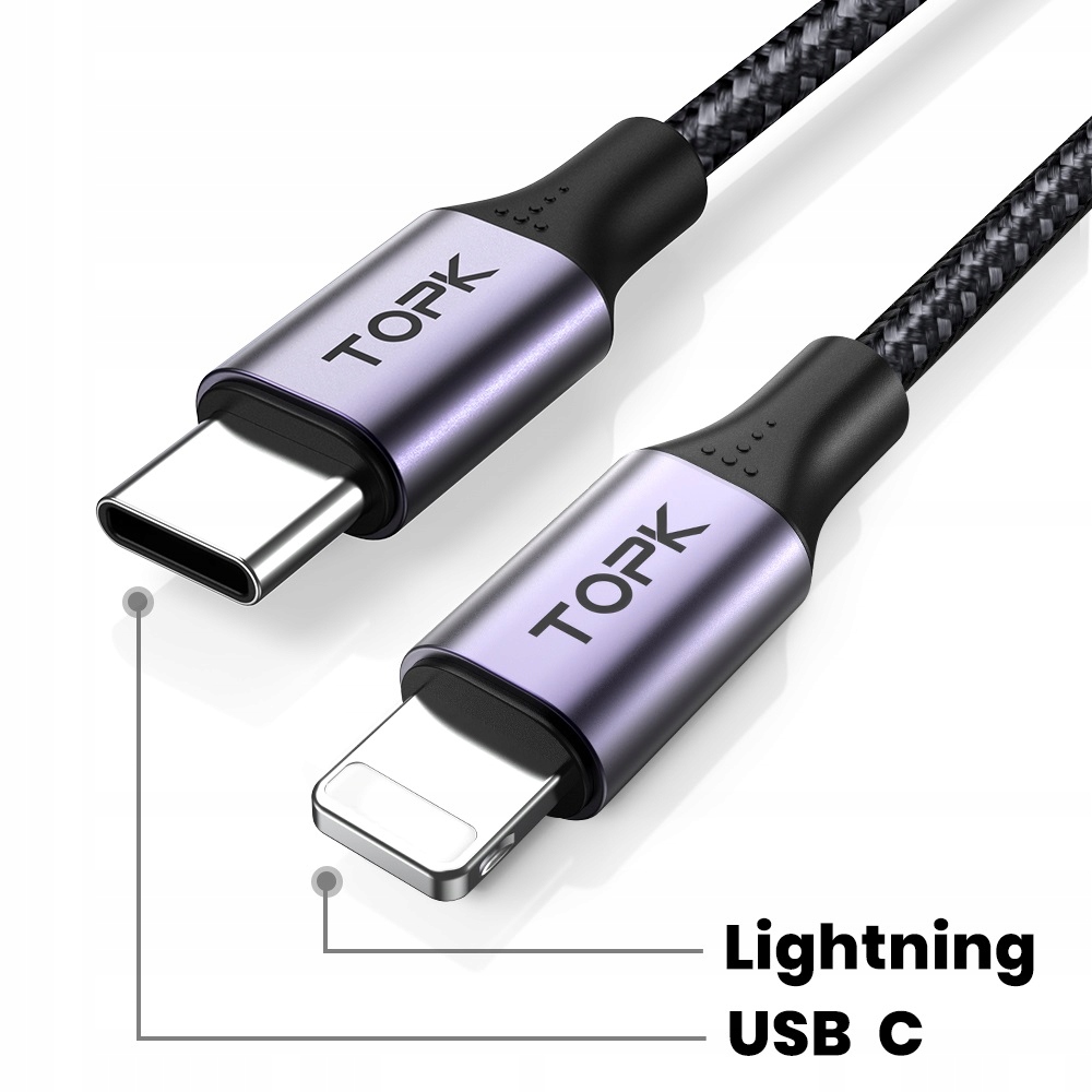 Kabel USB typ C - Apple Lightning iPhone 20W 0,5m Kod producenta AP10