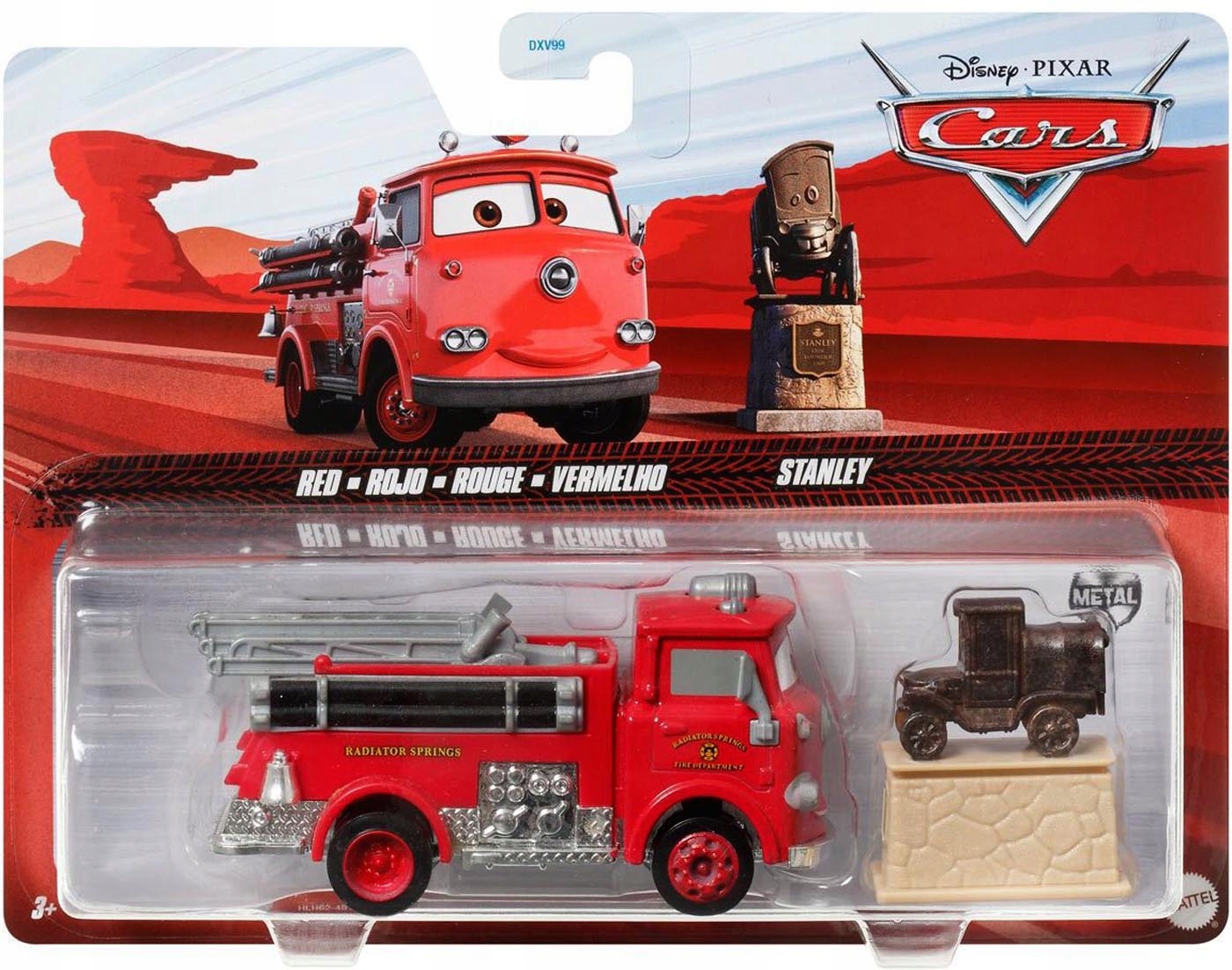 Mattel Cars Auta Edek Red Strażak Stanley Stasieniek Pomnik 1:55 Nowy