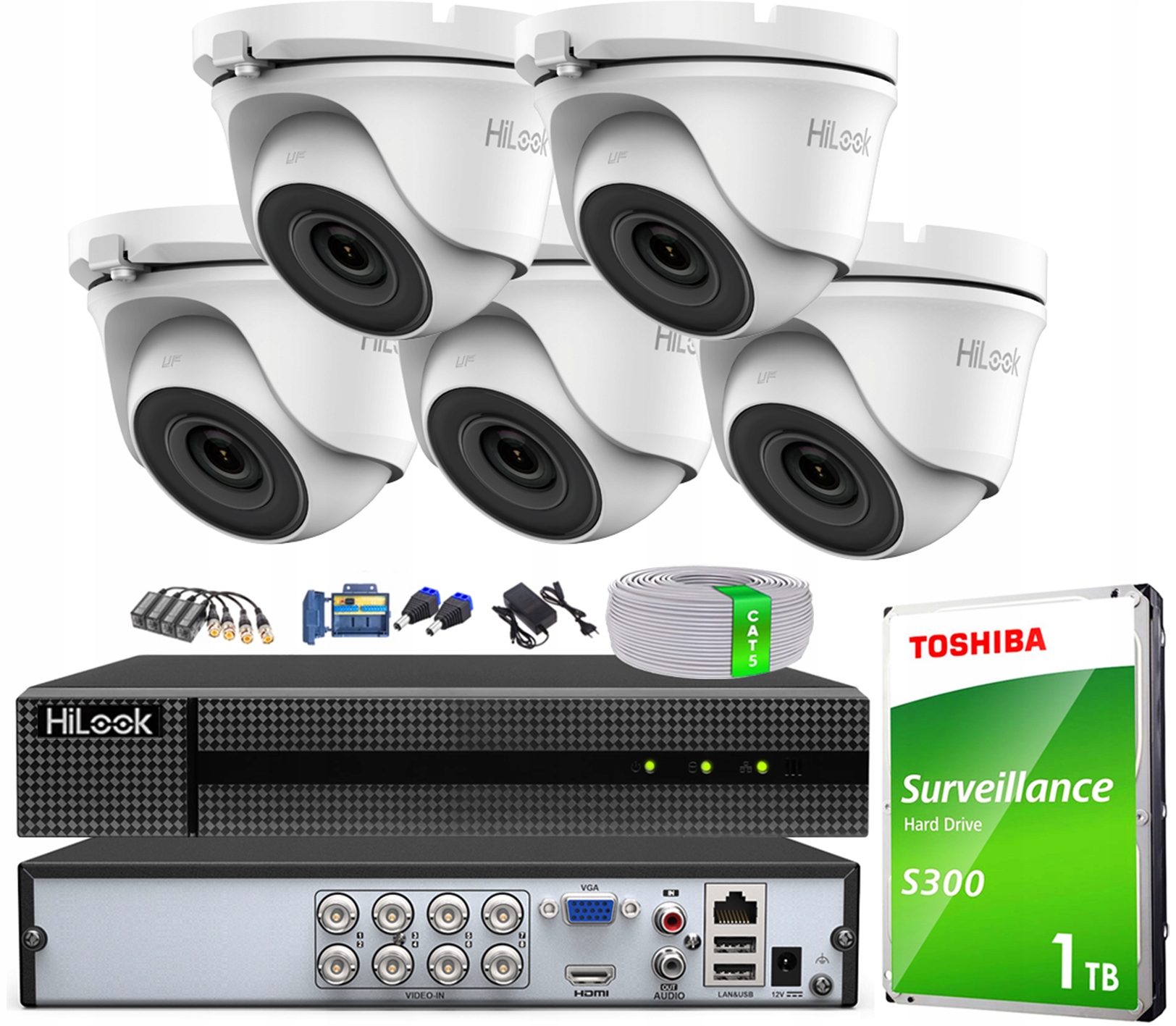 Sada monitorovania pre rozšírenie 5 FullHD Ir kamier 20 m, rekordér, disk 1 Tb