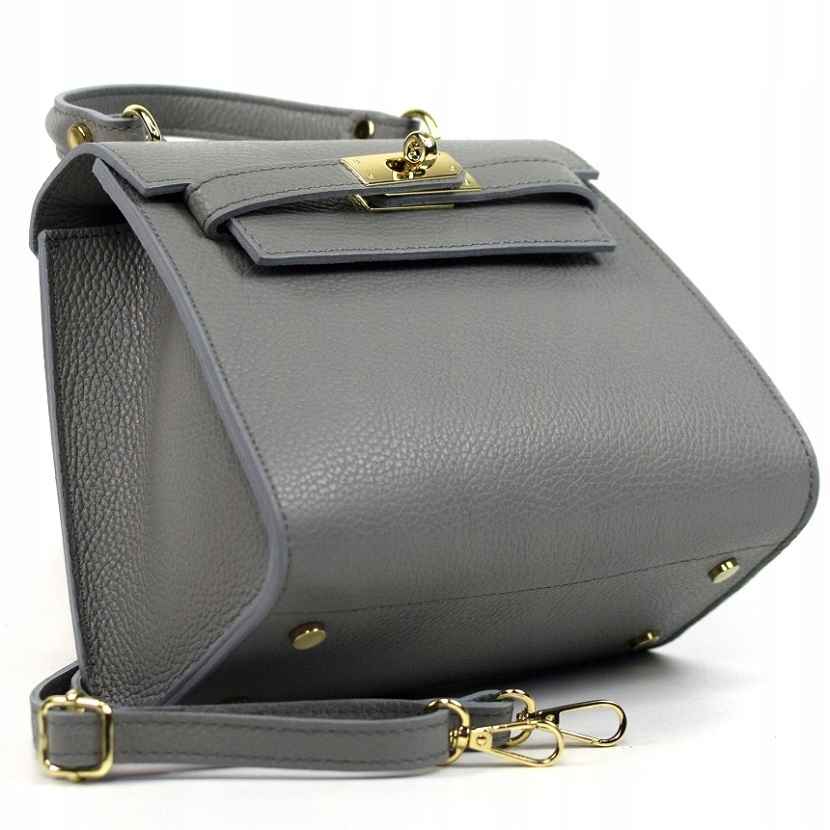 TOREBKA BORSE IN PELLE SKÓRA NATURALNA SZARA MINI 943N Materiał dominujący skóra naturalna