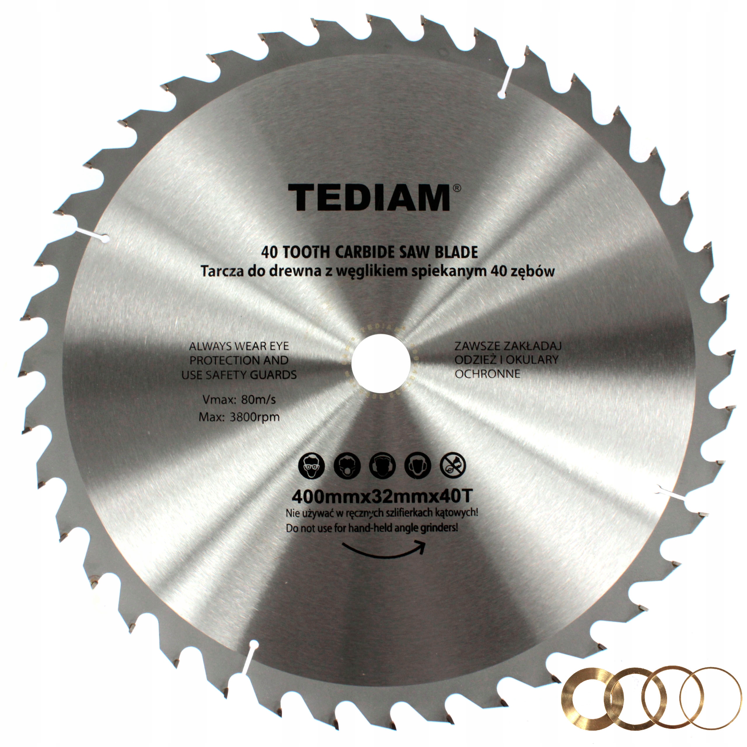 

Tarcza widiowa do drewna widia 400x32 T40 Tediam