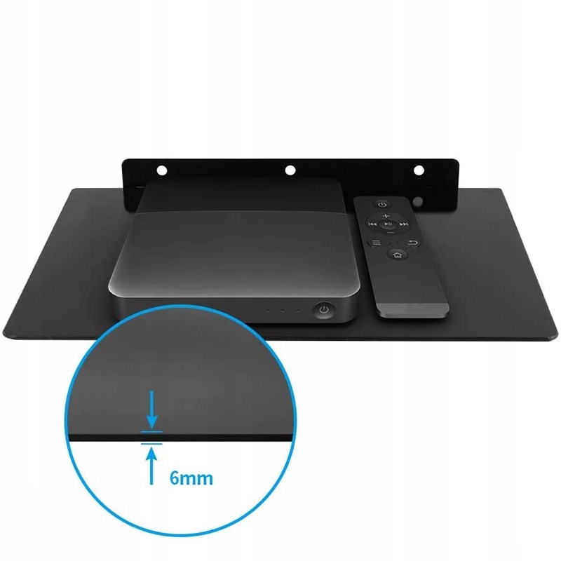 PÓŁKA SZKLANA ŚCIENNA UCHWYT NA POD DEKODER TV DVD EAN (GTIN) 5906492203859