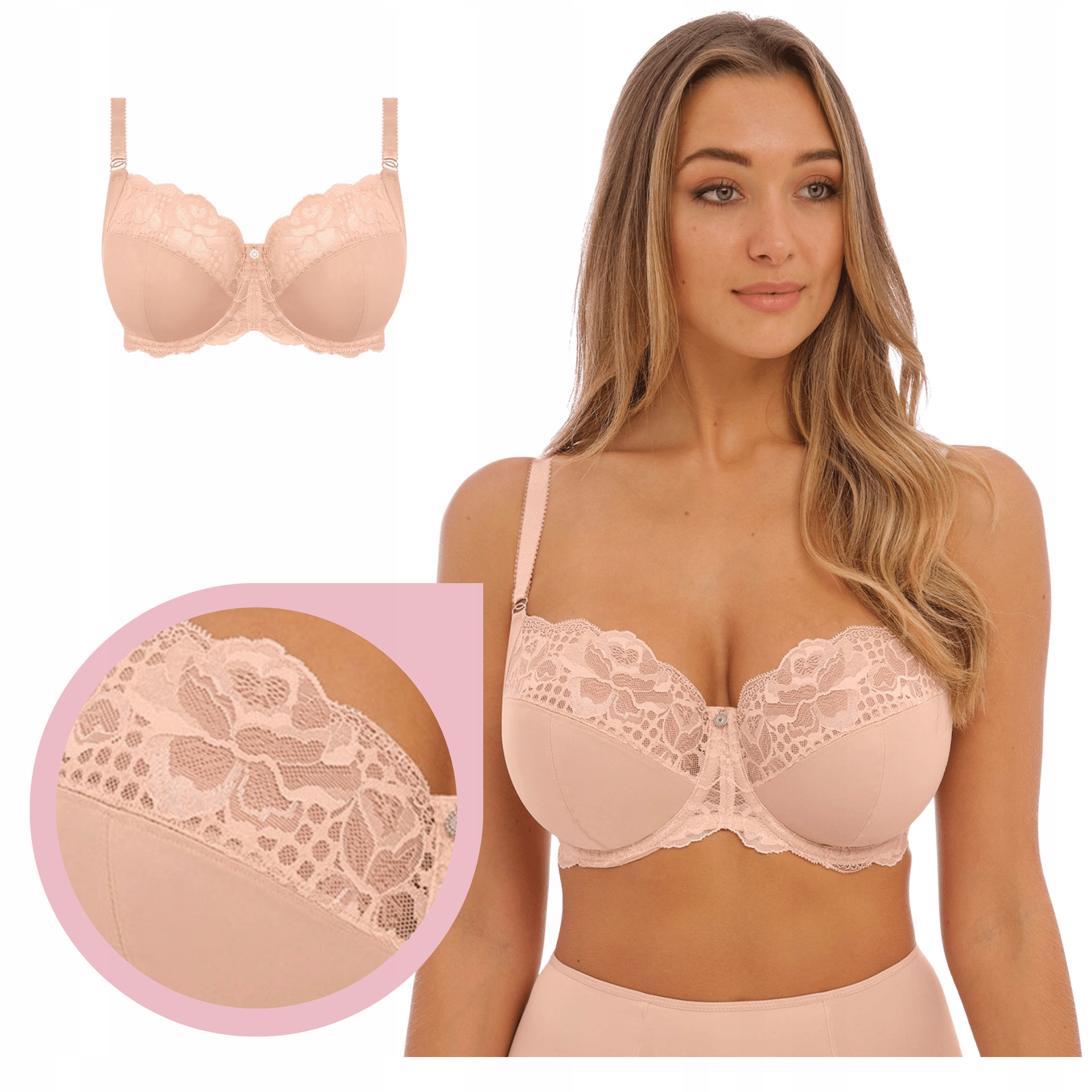 Béžová podprsenka nude, měkká a pohodlná podprsenka Fantasie Reflect 30G/65I