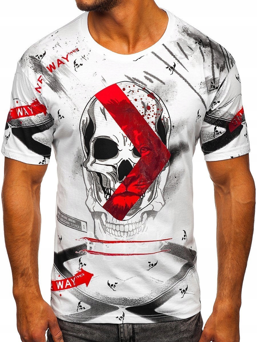 

T-shirt Męski Koszulka Biała 142177 ROZMIAR_2XL