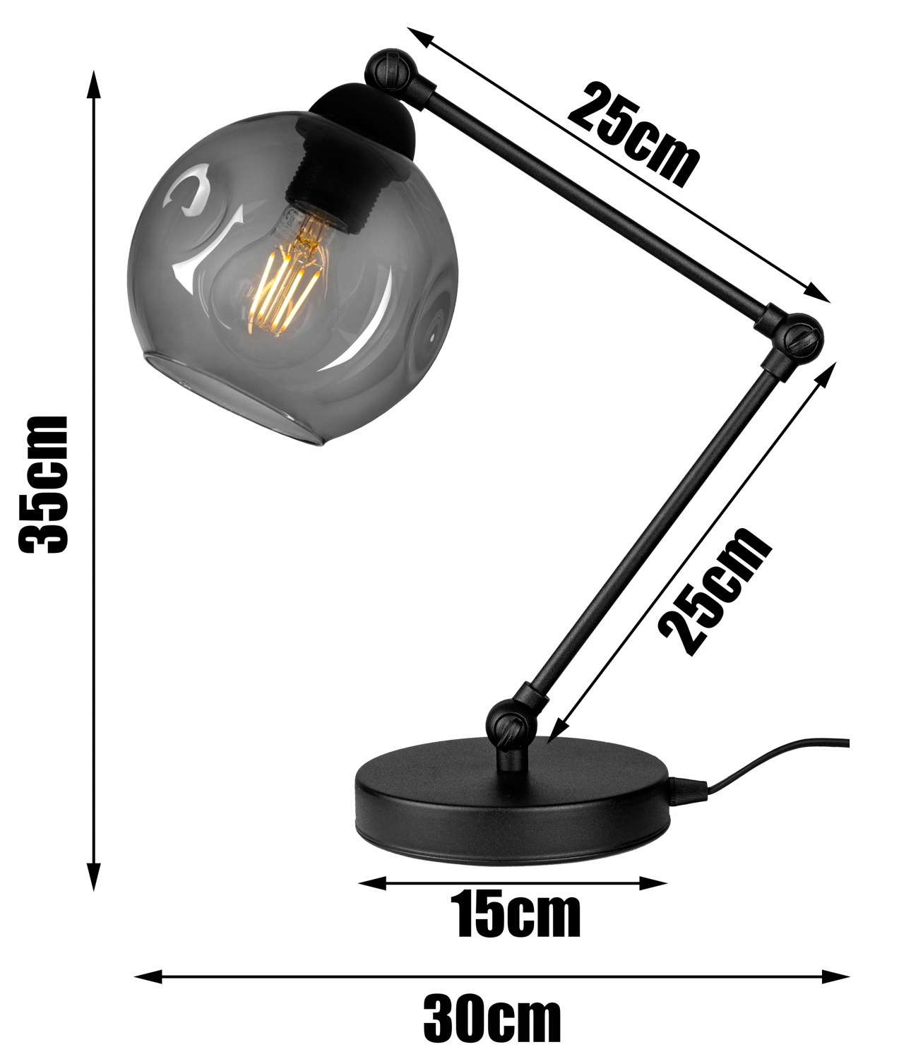 NOWOCZESNA LAMPKA BIURKOWA STOŁOWA NOCNA KULA LED Typ nocna stołowa
