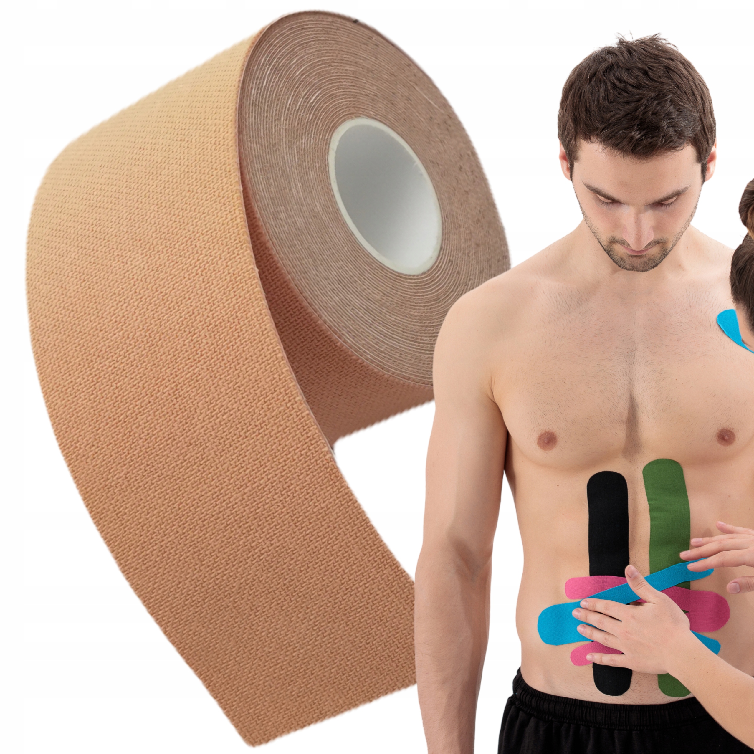 10x Plastry Kinesio Kinesiotaping Tape Tejp Tejpy 5cm 5m Kinezjologiczna