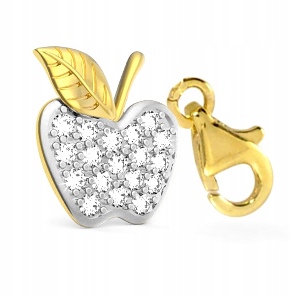 Sladký Zlatý Přívěsek Jablko S Kameny Ryzost 585